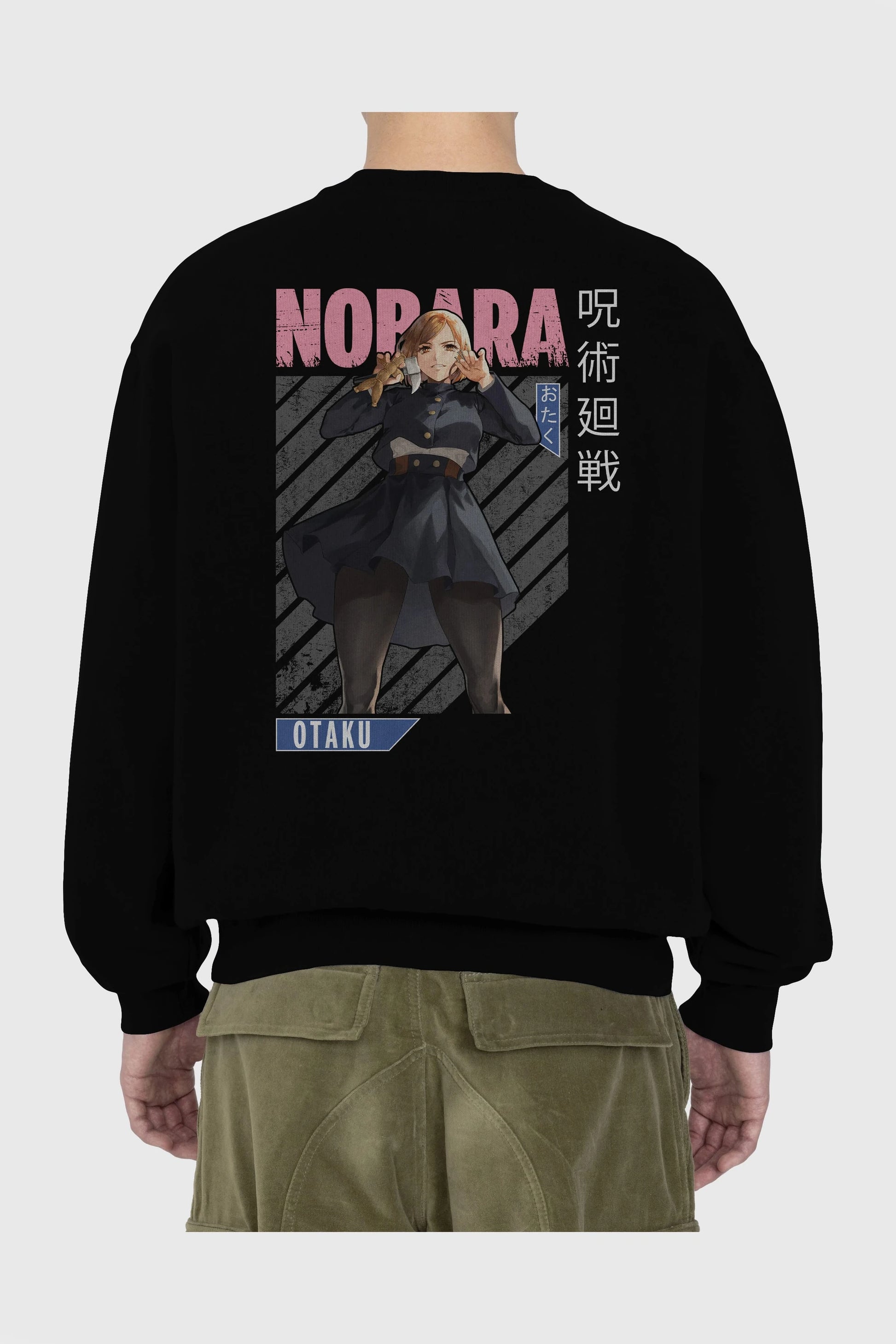 Nobara Kugisaki 4 Anime Arka Baskılı Oversize Sweatshirt Erkek Kadın Unisex