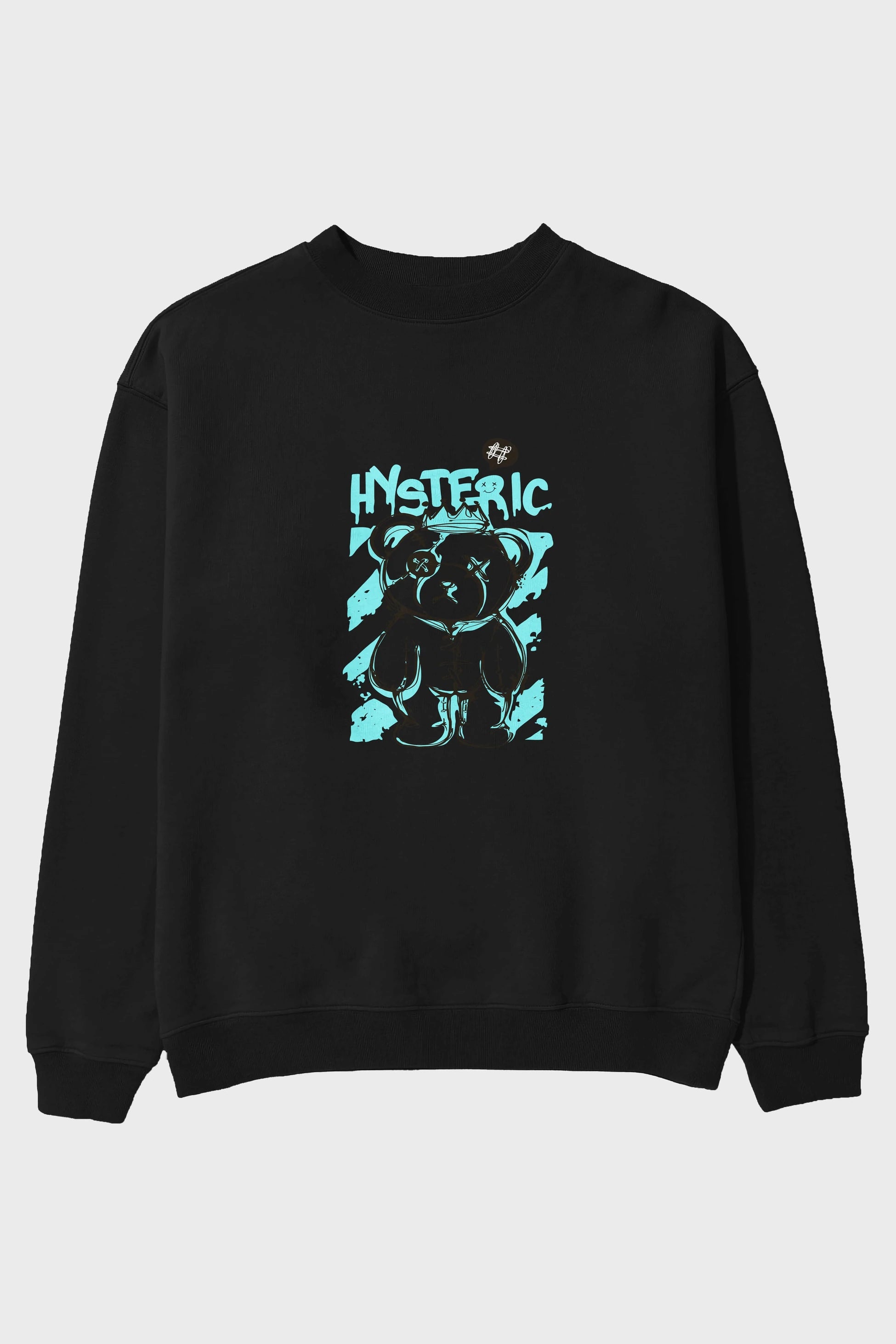 Hysteric Bear Ön Baskılı Oversize Sweatshirt Erkek Kadın Unisex