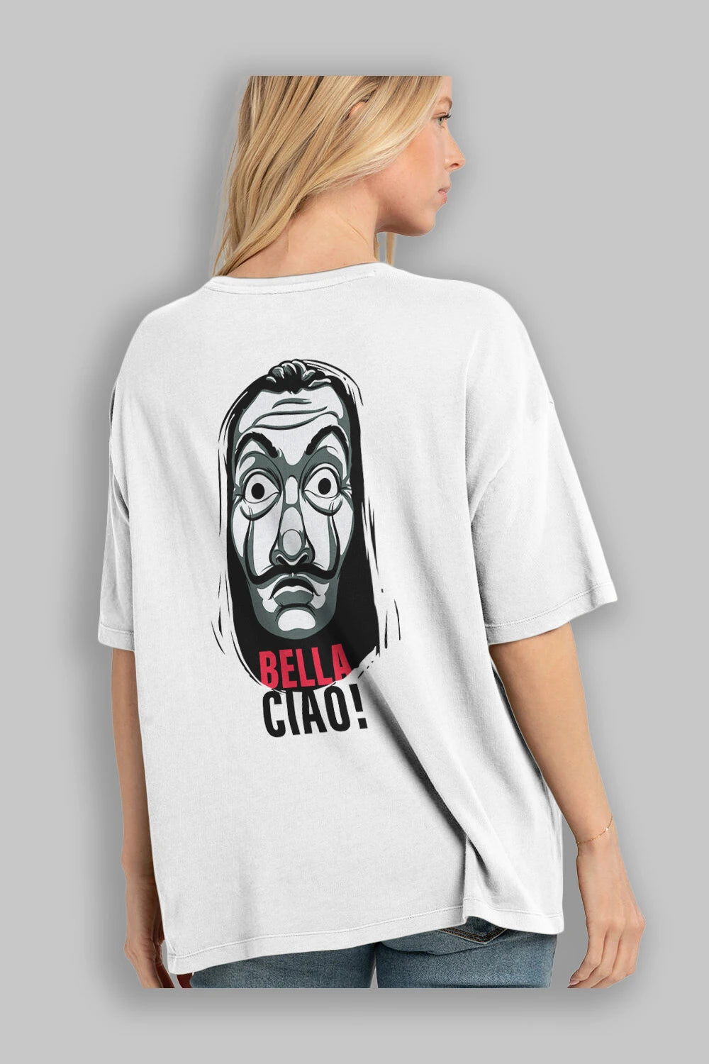 La Casa De Papel (12) Arka Baskılı Oversize t-shirt Erkek Kadın Unisex %100 Pamuk Bisiklet Yaka tişort
