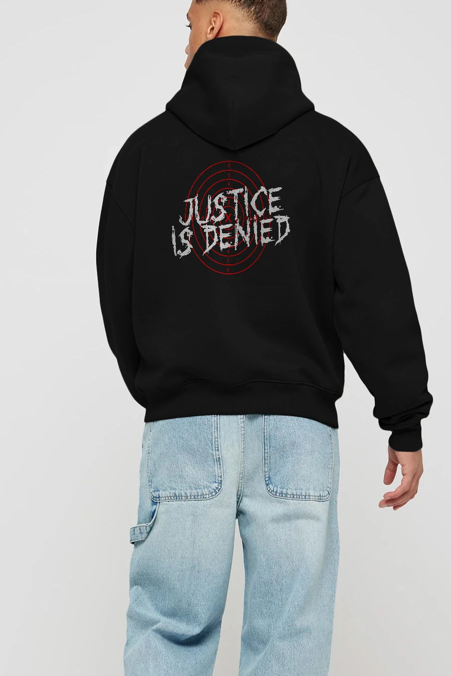 Justice is Denied Arka Baskılı Hoodie Oversize Kapüşonlu Sweatshirt Erkek Kadın Unisex