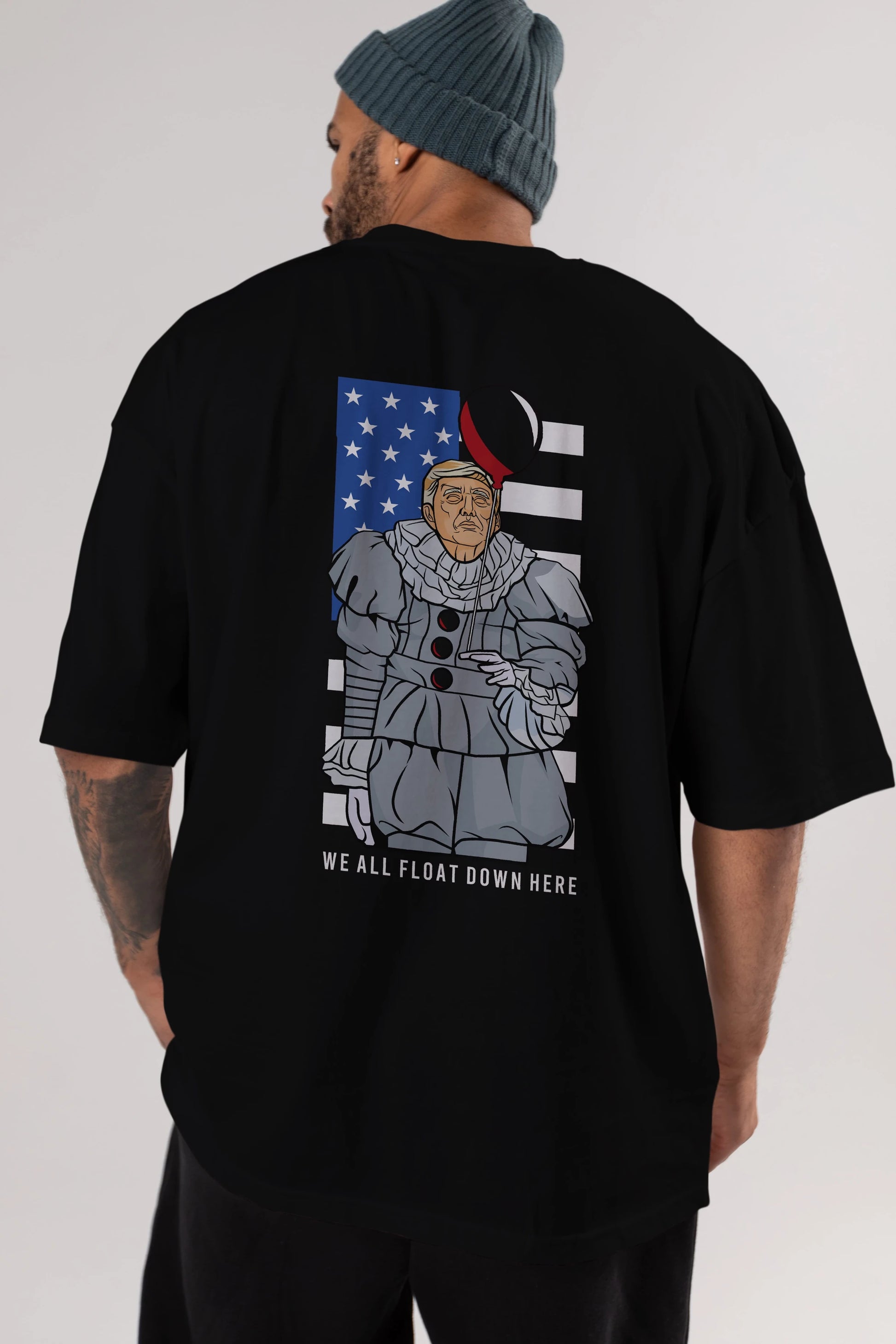 It Trump Arka Baskılı Oversize t-shirt Erkek Kadın Unisex %100 Pamuk tişort