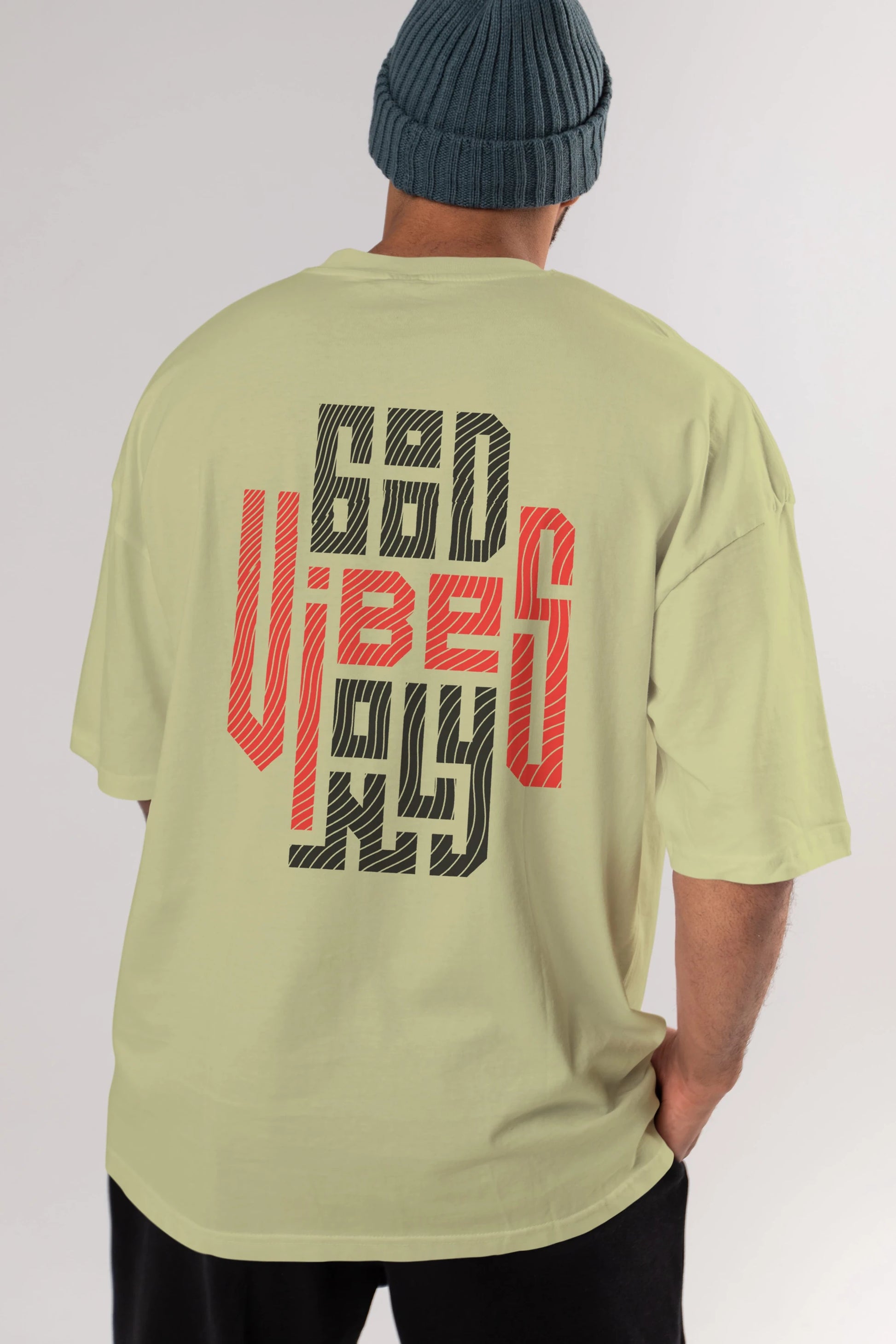 Good Vibes Only 2 Yazılı Arka Baskılı Oversize t-shirt Erkek Kadın Unisex