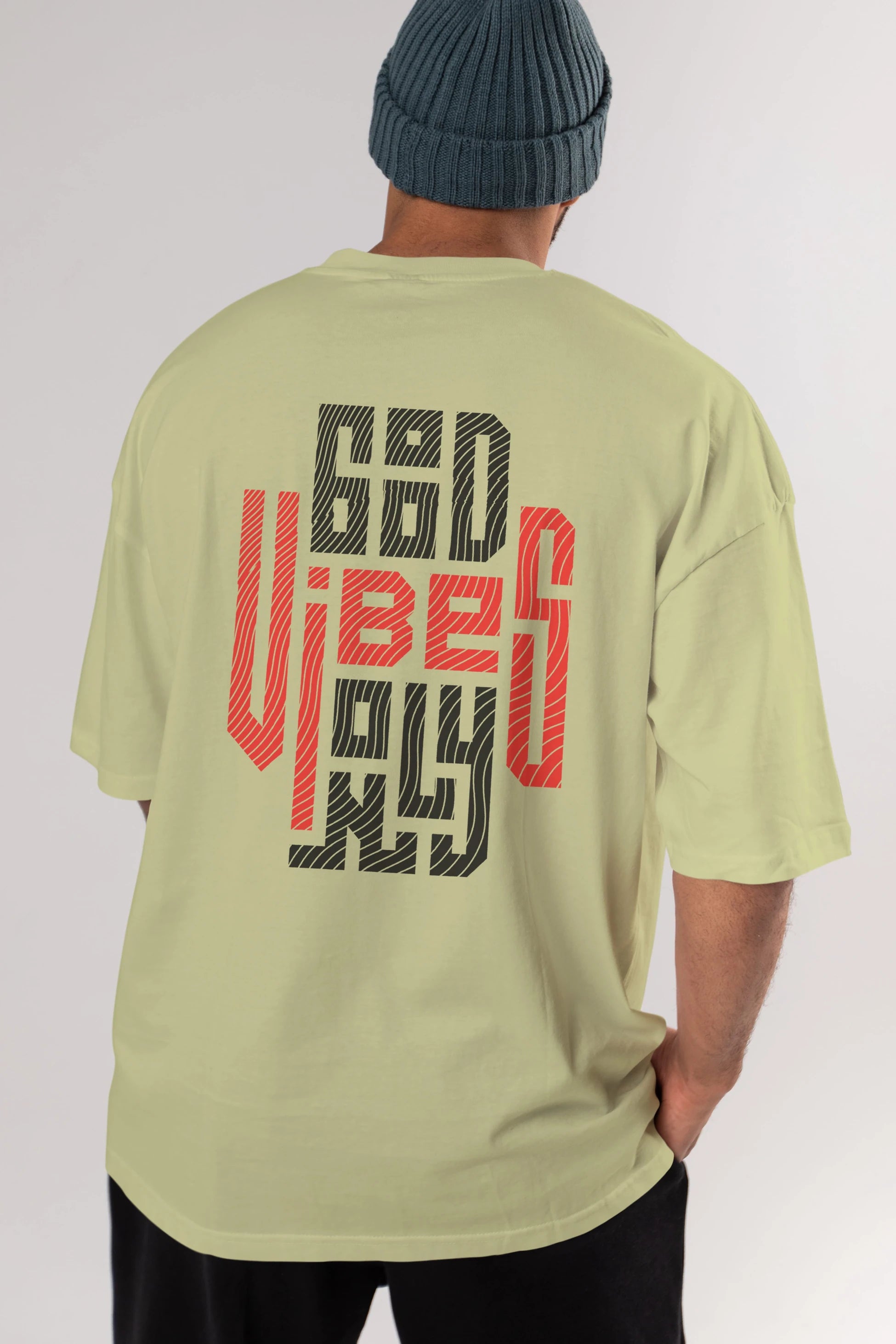 Good Vibes Only 2 Yazılı Arka Baskılı Oversize t-shirt Erkek Kadın Unisex
