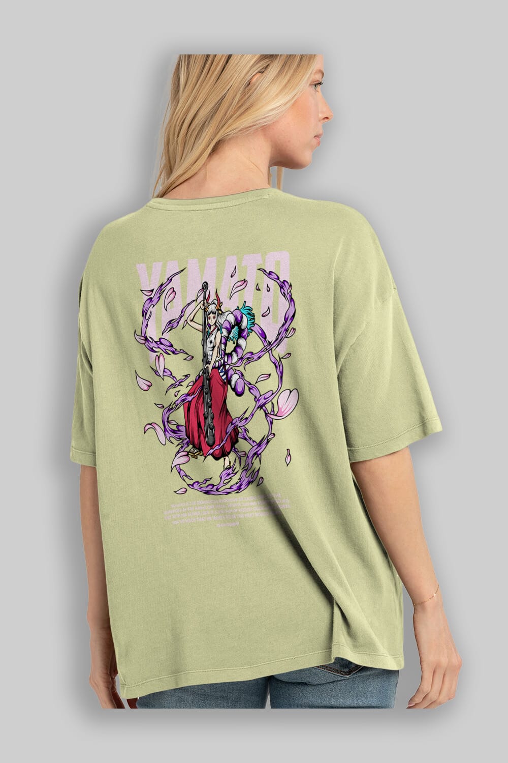 Yamato Anime Arka Baskılı Oversize t-shirt Erkek Kadın Unisex
