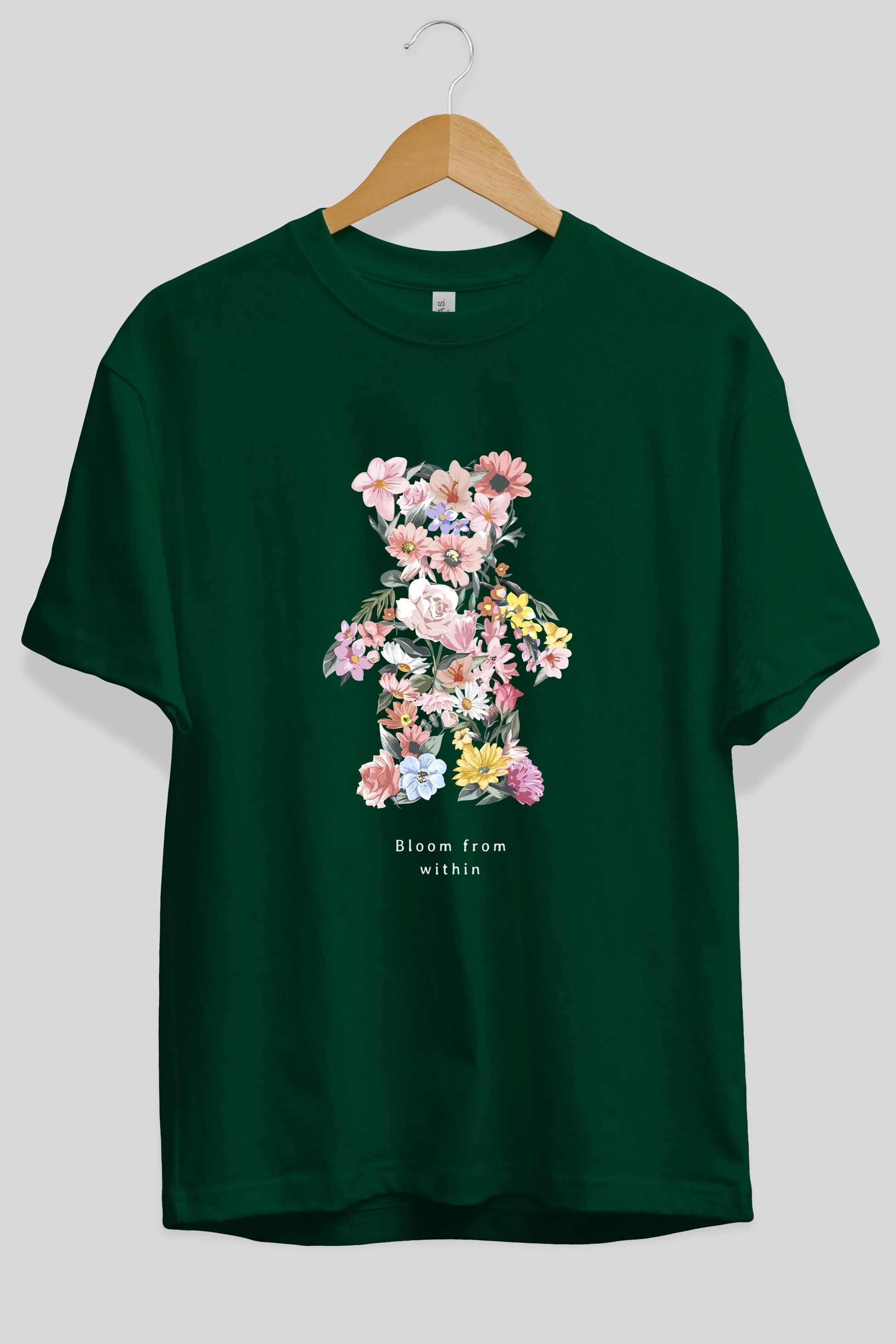 Bloom from Bear Ön Baskılı Oversize t-shirt Erkek Kadın Unisex
