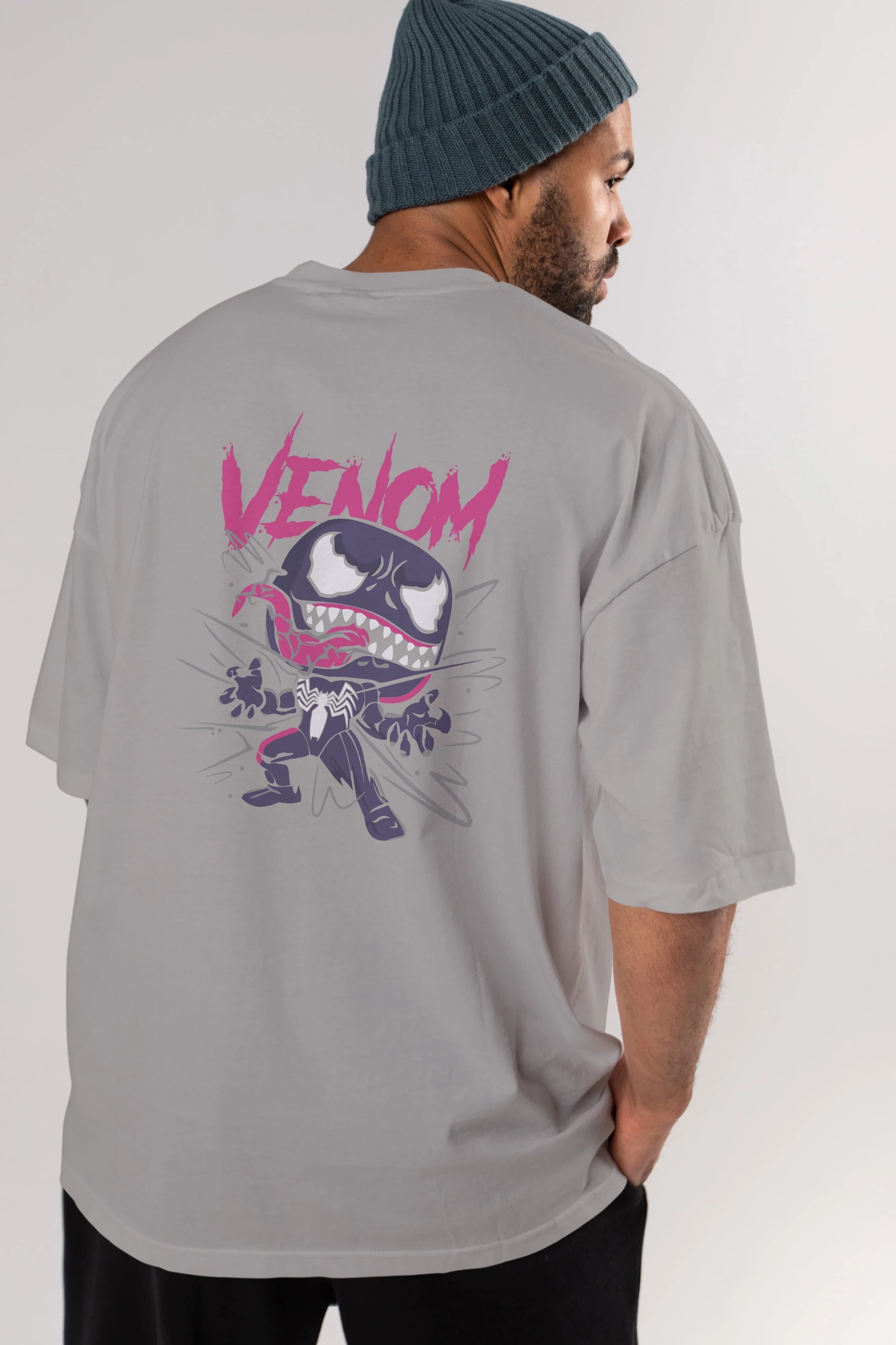 Venom (20) Arka Baskılı Oversize t-shirt Erkek Kadın Unisex %100 Pamuk Bisiklet Yaka tişort
