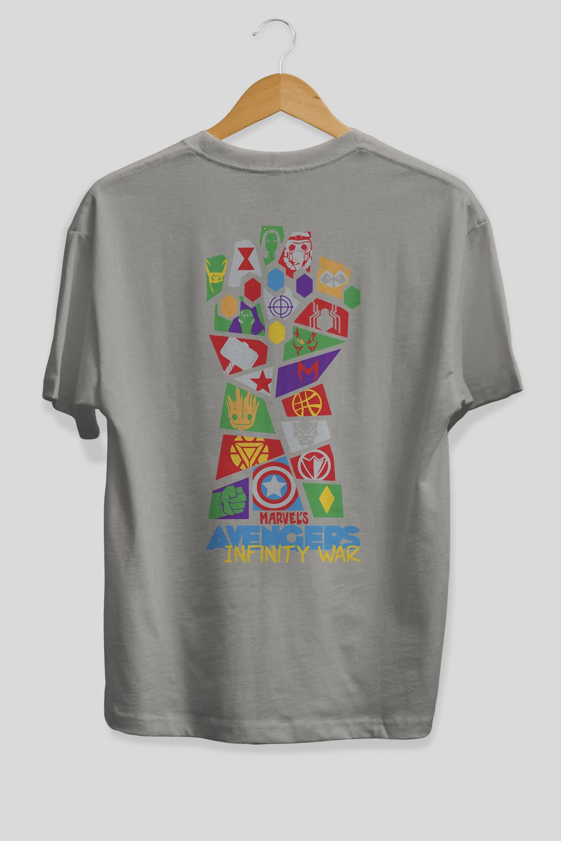 The Avengers Arka Baskılı Oversize t-shirt Erkek Kadın Unisex %100 Pamuk Bisiklet Yaka tişort