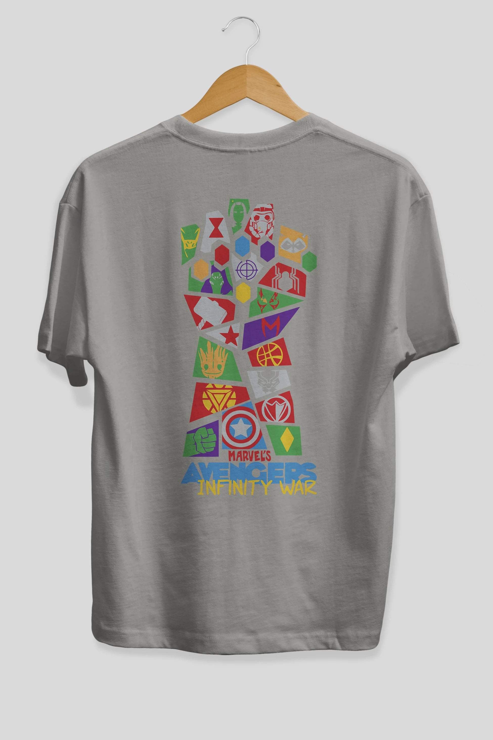 The Avengers Arka Baskılı Oversize t-shirt Erkek Kadın Unisex %100 Pamuk Bisiklet Yaka tişort