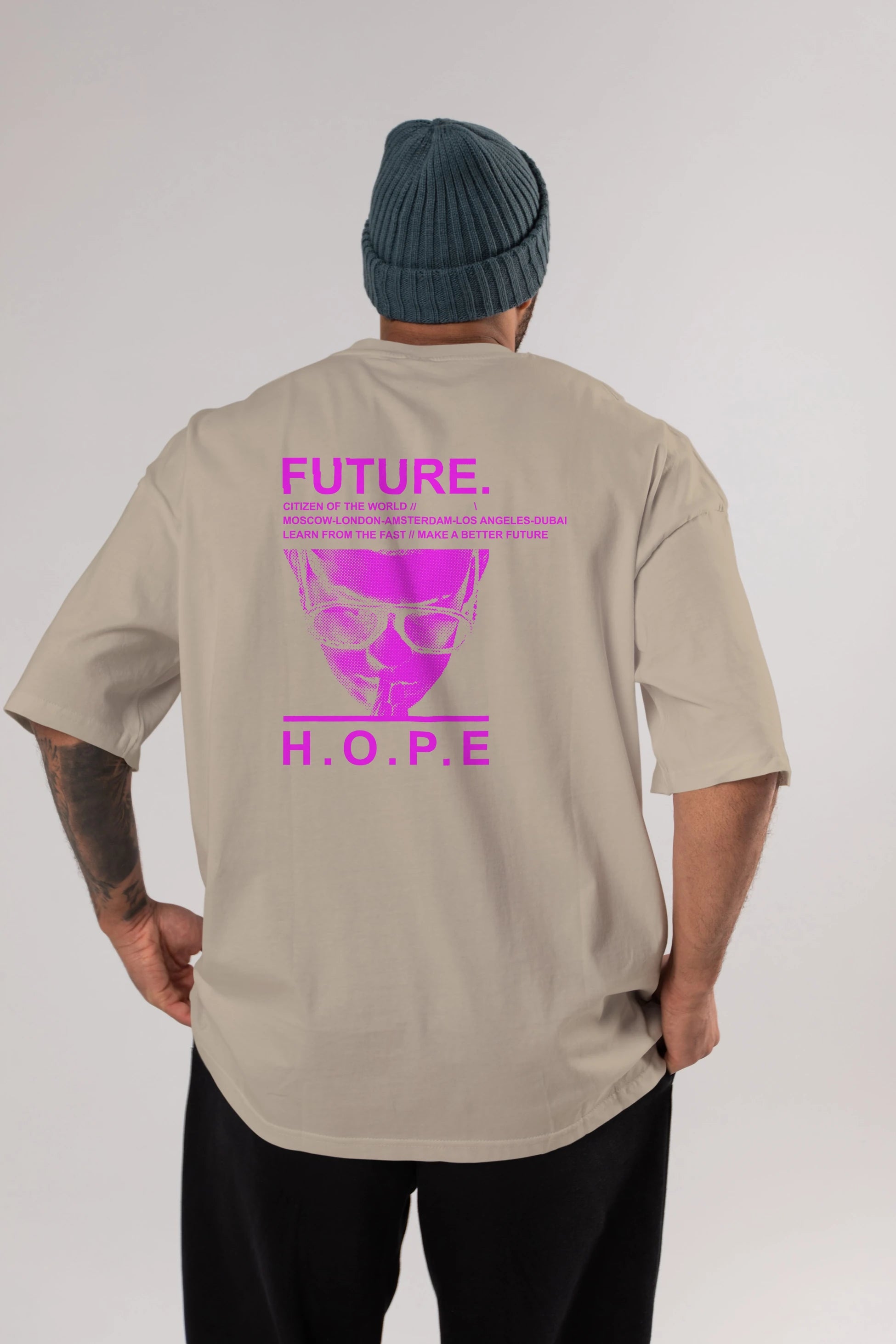 Future Hope Arka Baskılı Oversize t-shirt Erkek Kadın Unisex
