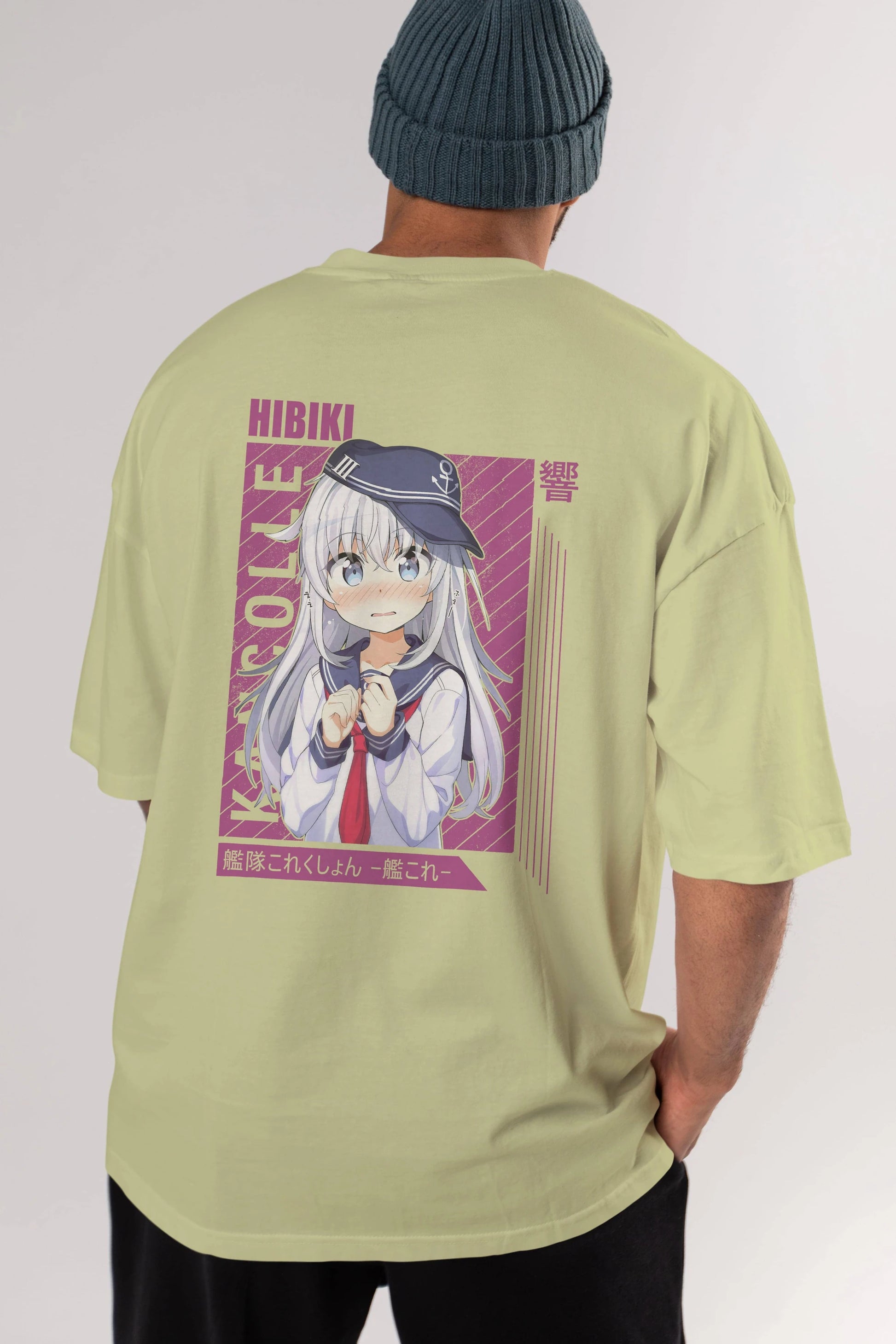 Hibiki 4 Anime Arka Baskılı Oversize t-shirt Erkek Kadın Unisex