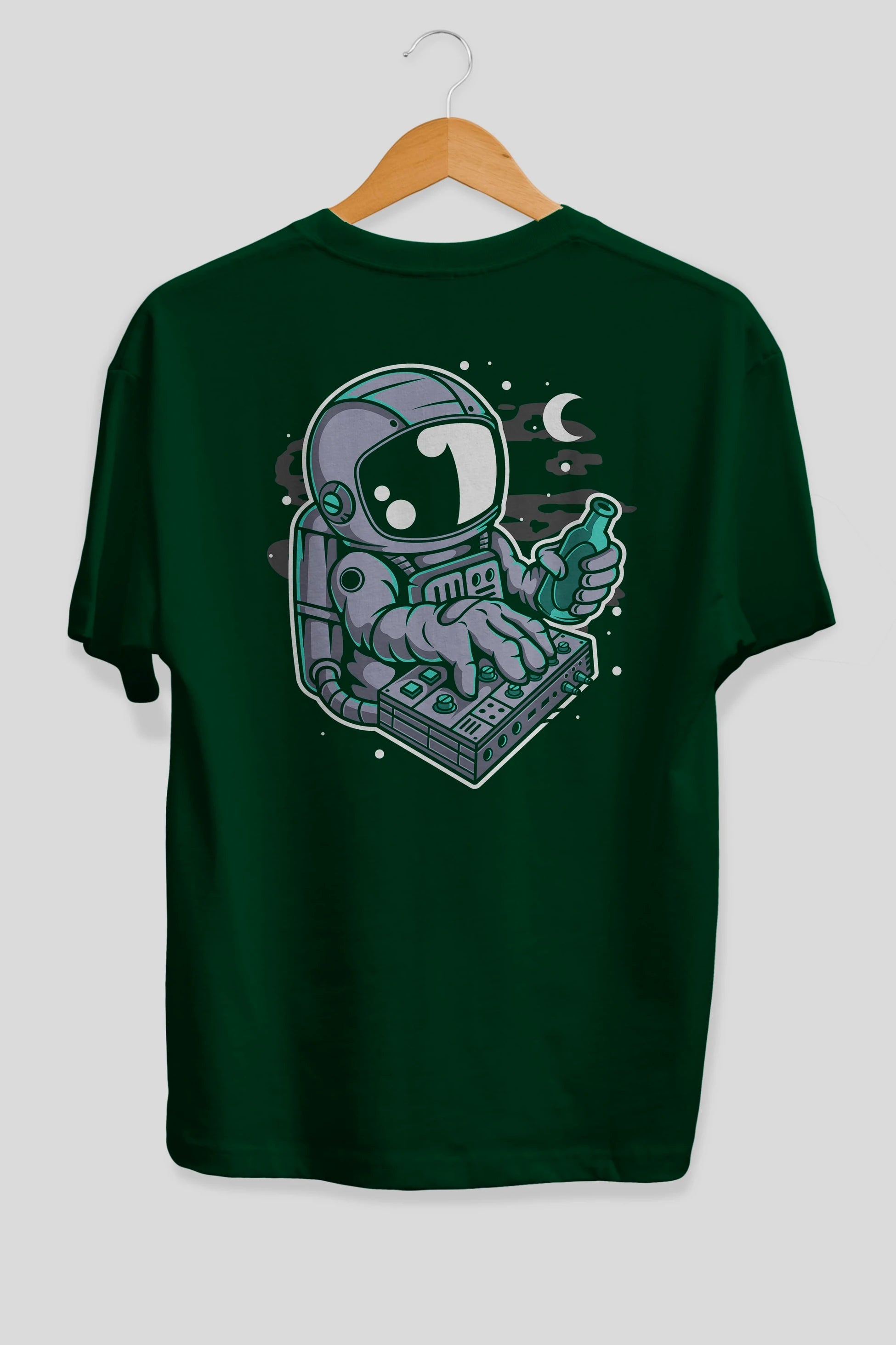 Astronaut Synth Arka Baskılı Oversize t-shirt Erkek Kadın Unisex