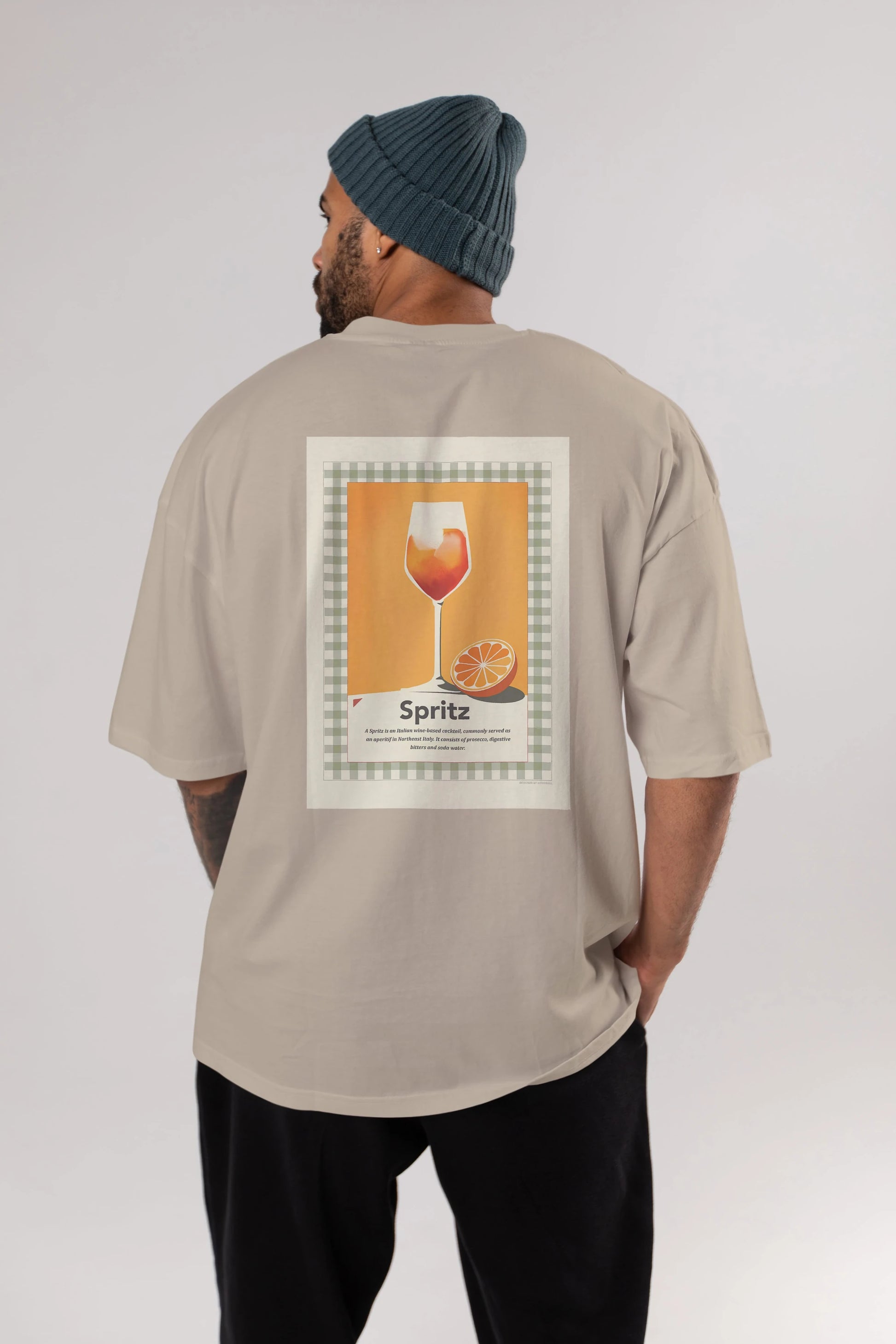 Aperol Spritz 5 Arka Baskılı Oversize t-shirt Erkek Kadın Unisex %100 Pamuk Bisiklet Yaka tişort
