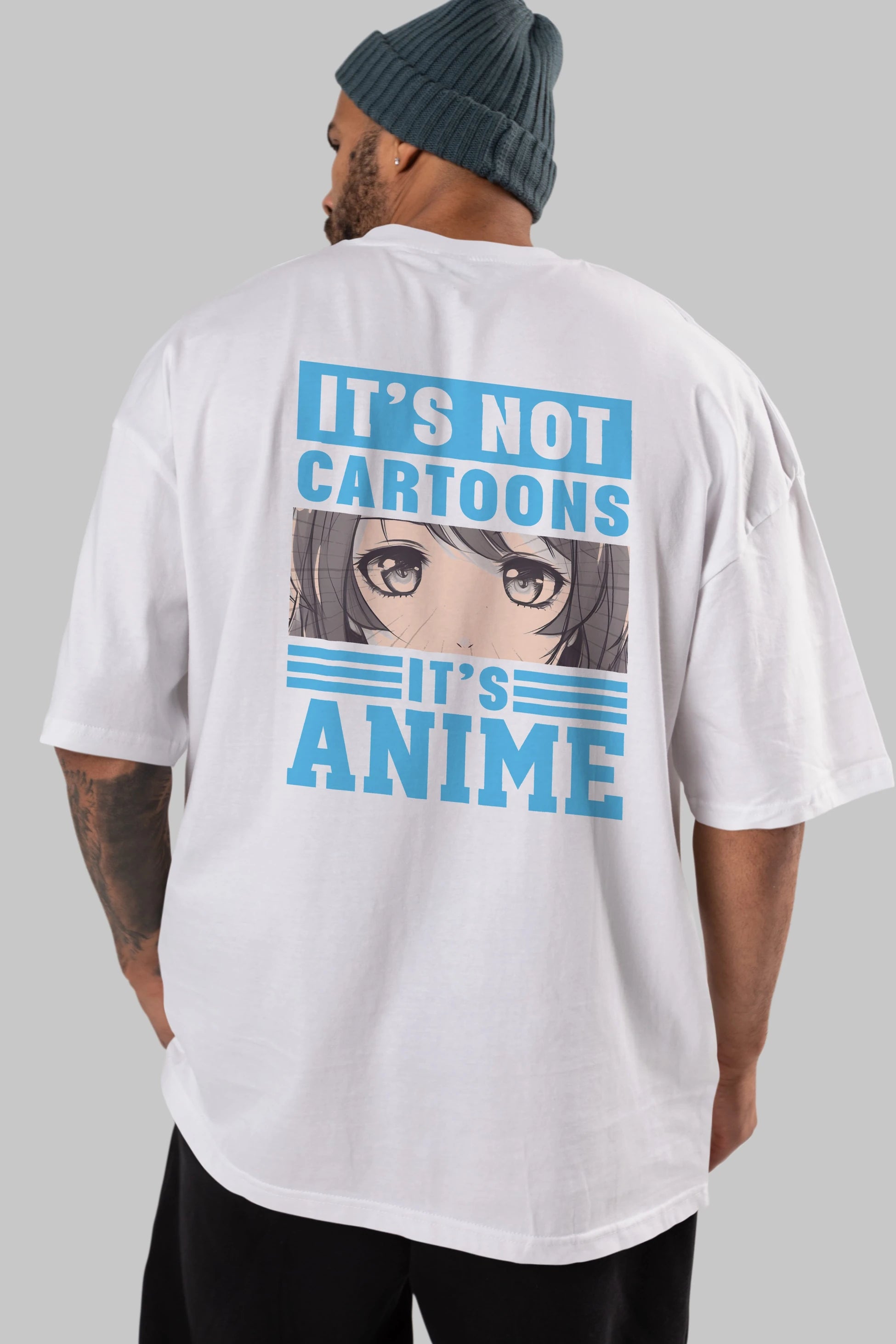Its Anime Anime Arka Baskılı Oversize t-shirt Erkek Kadın Unisex %100 pamuk tişort