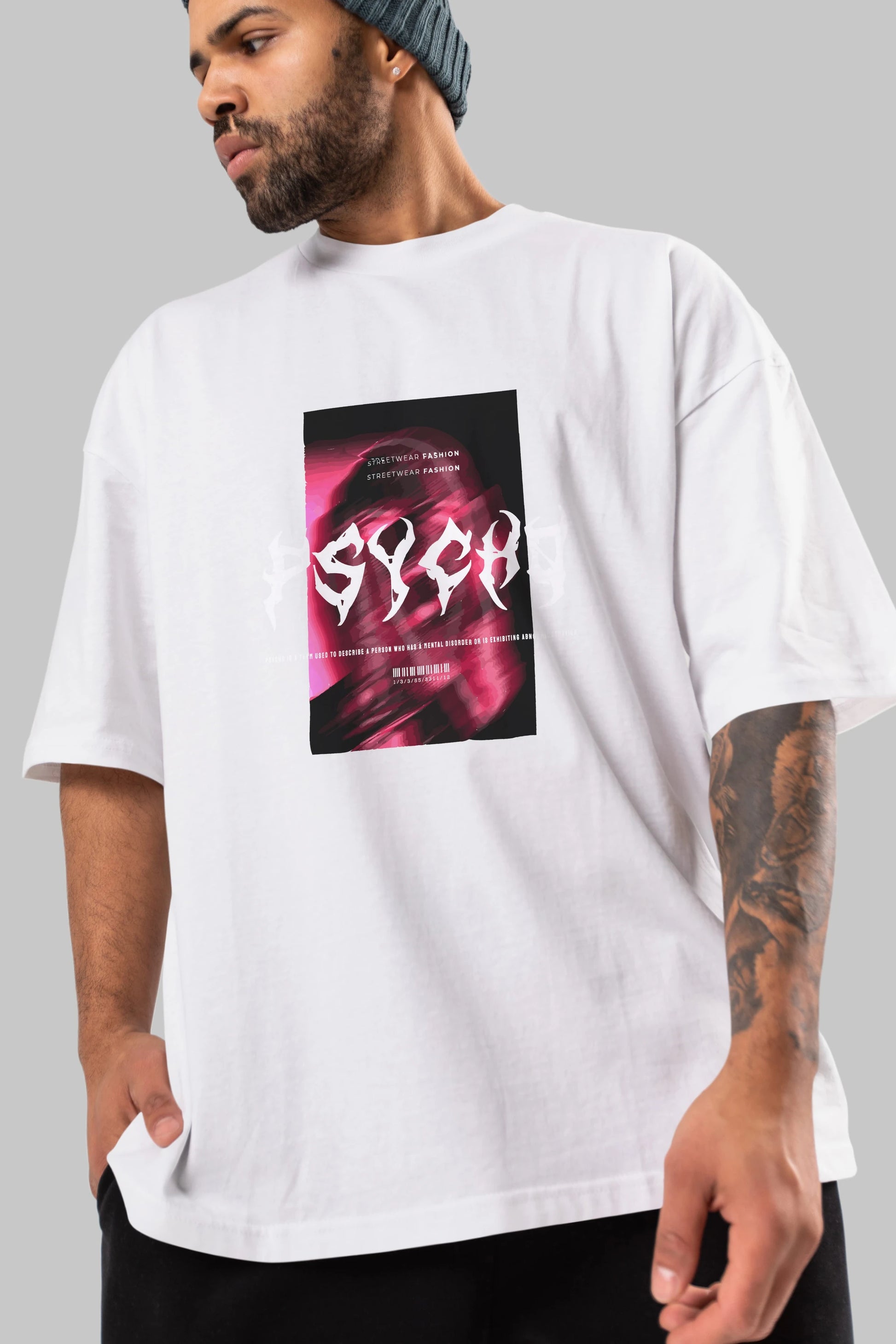 Psycho Streetwear Ön Baskılı Oversize t-shirt Erkek Kadın Unisex