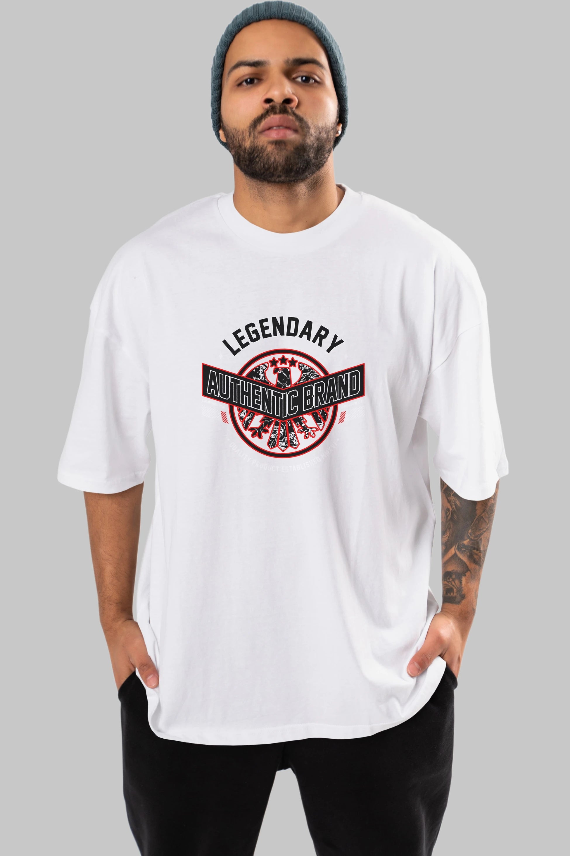 Legendary Brand Ön Baskılı Oversize t-shirt Erkek Kadın Unisex