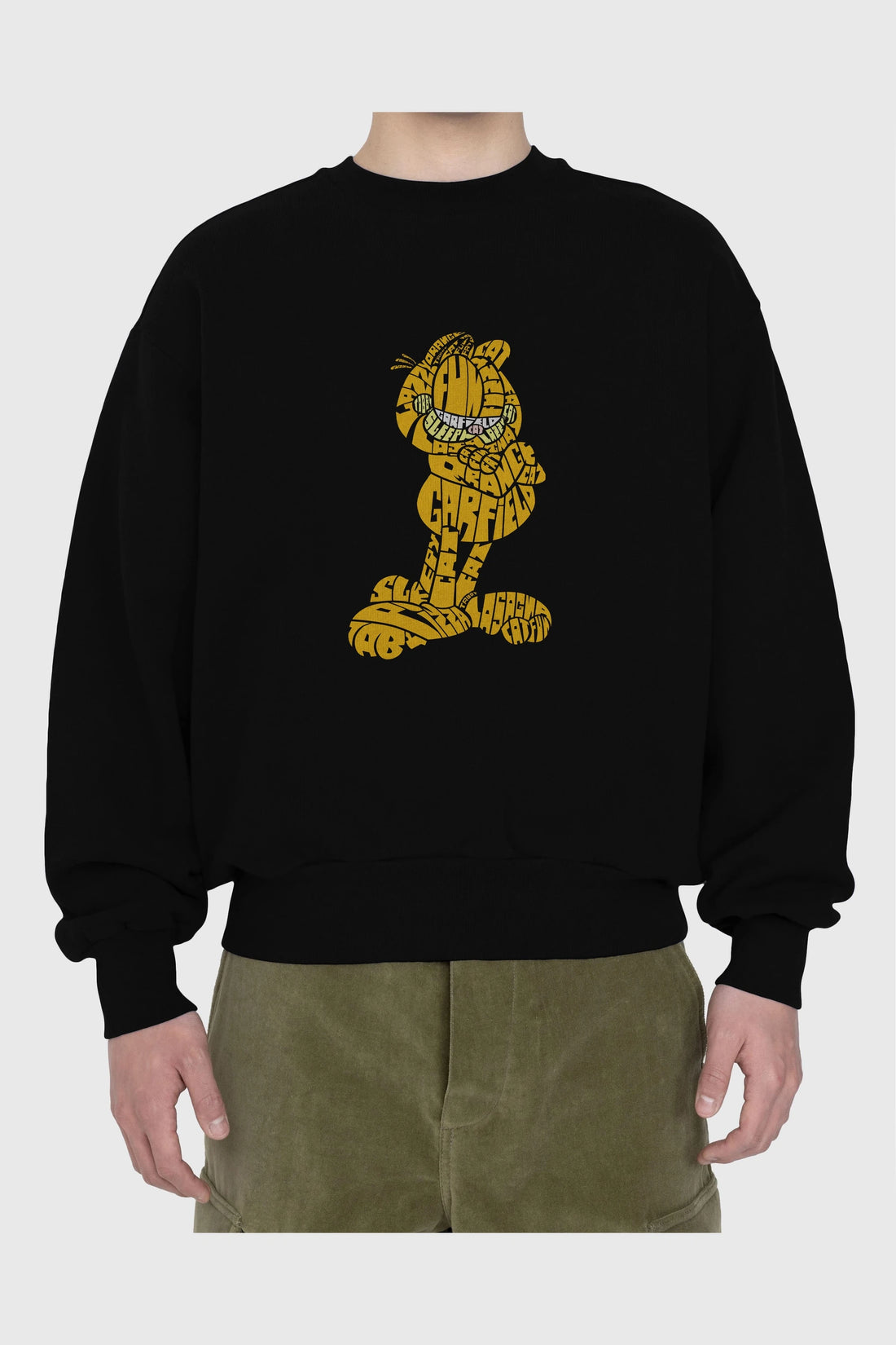 Garfield Ön Baskılı Oversize Sweatshirt Erkek Kadın Unisex