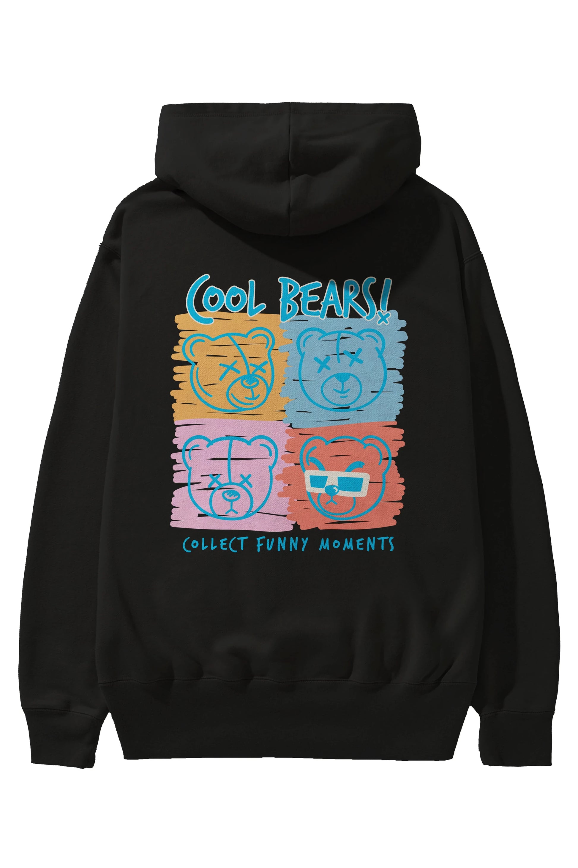 Cool Bears Arka Baskılı Hoodie Oversize Kapüşonlu Sweatshirt Erkek Kadın Unisex