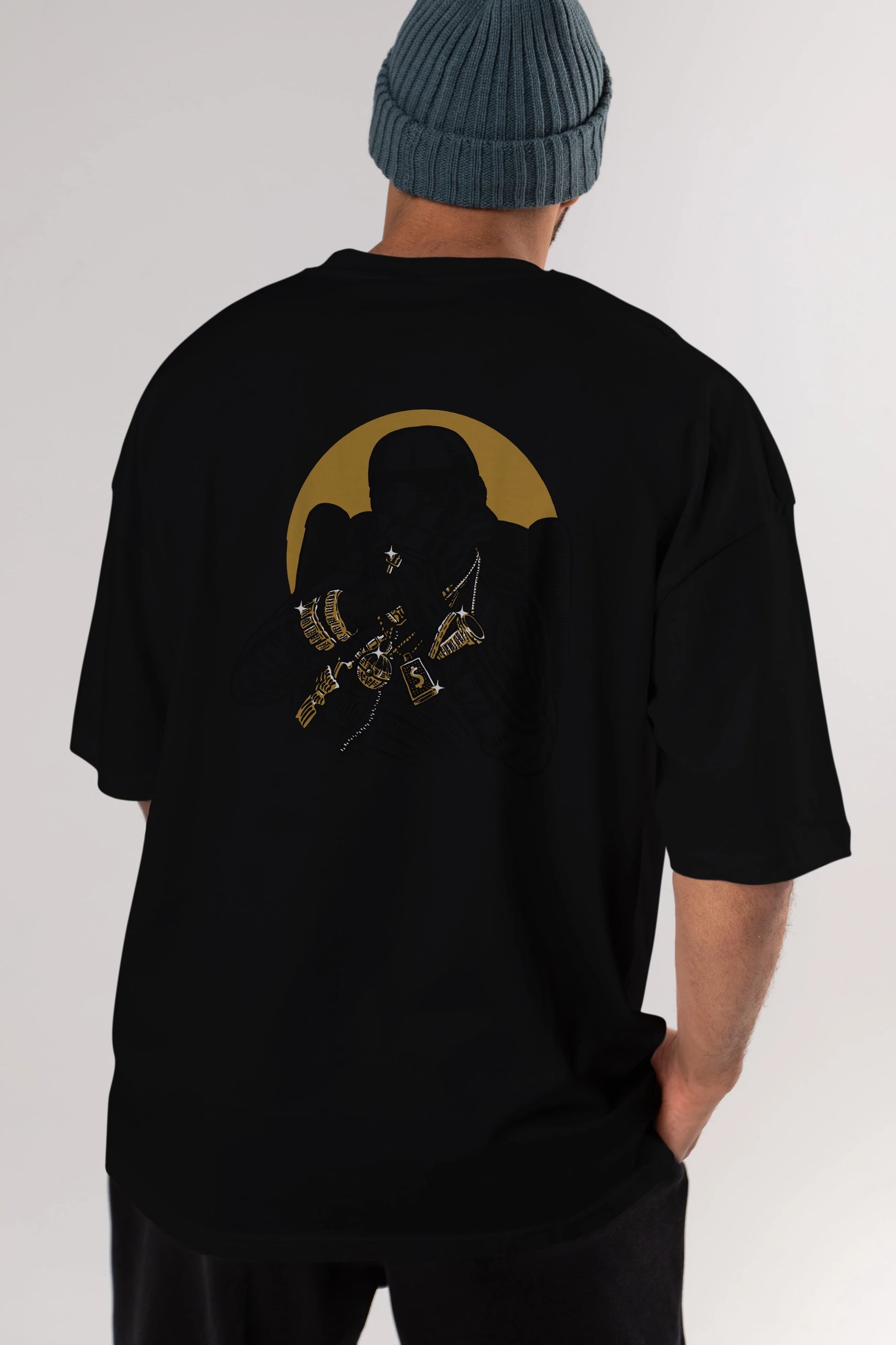 Trooper Dee Jay Arka Baskılı Oversize t-shirt Erkek Kadın Unisex %100 Pamuk