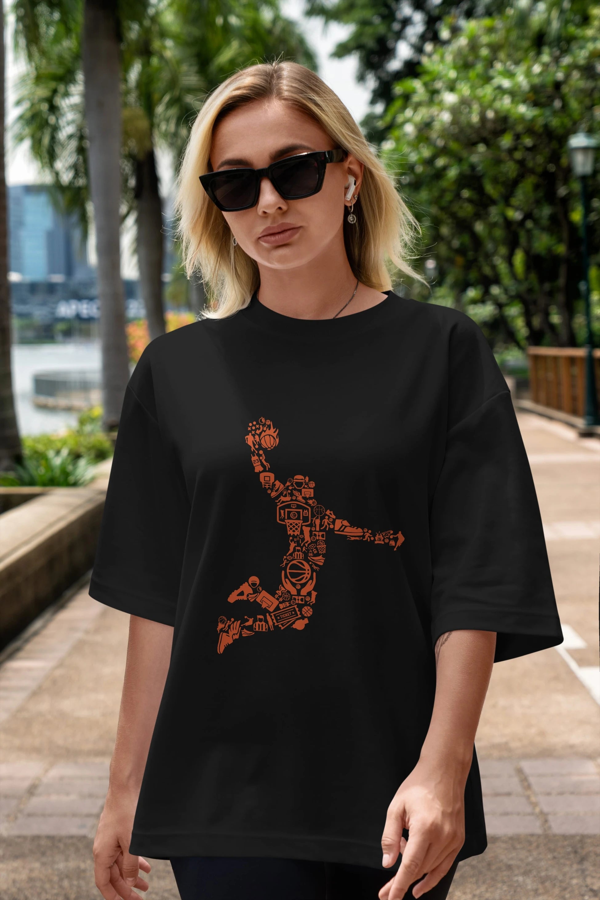 Basketball Player Ön Baskılı Oversize t-shirt %100 pamuk Erkek Kadın Unisex