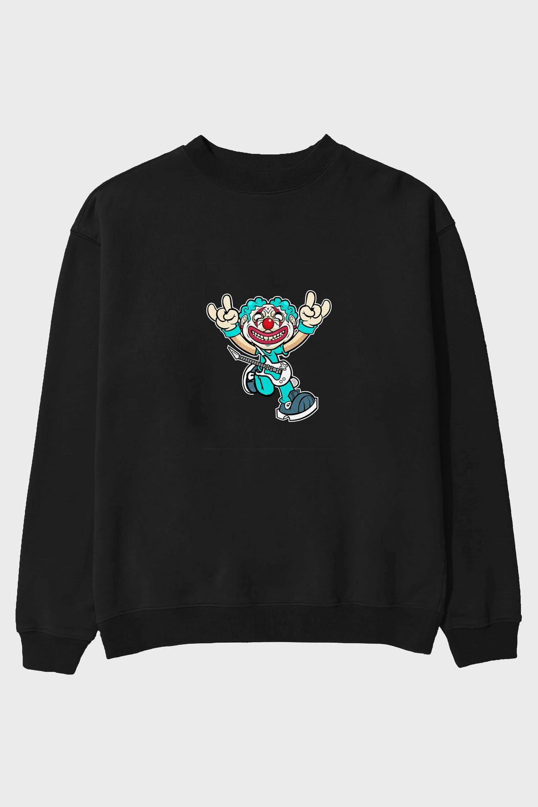 Clown Punk Ön Baskılı Oversize Sweatshirt Erkek Kadın Unisex