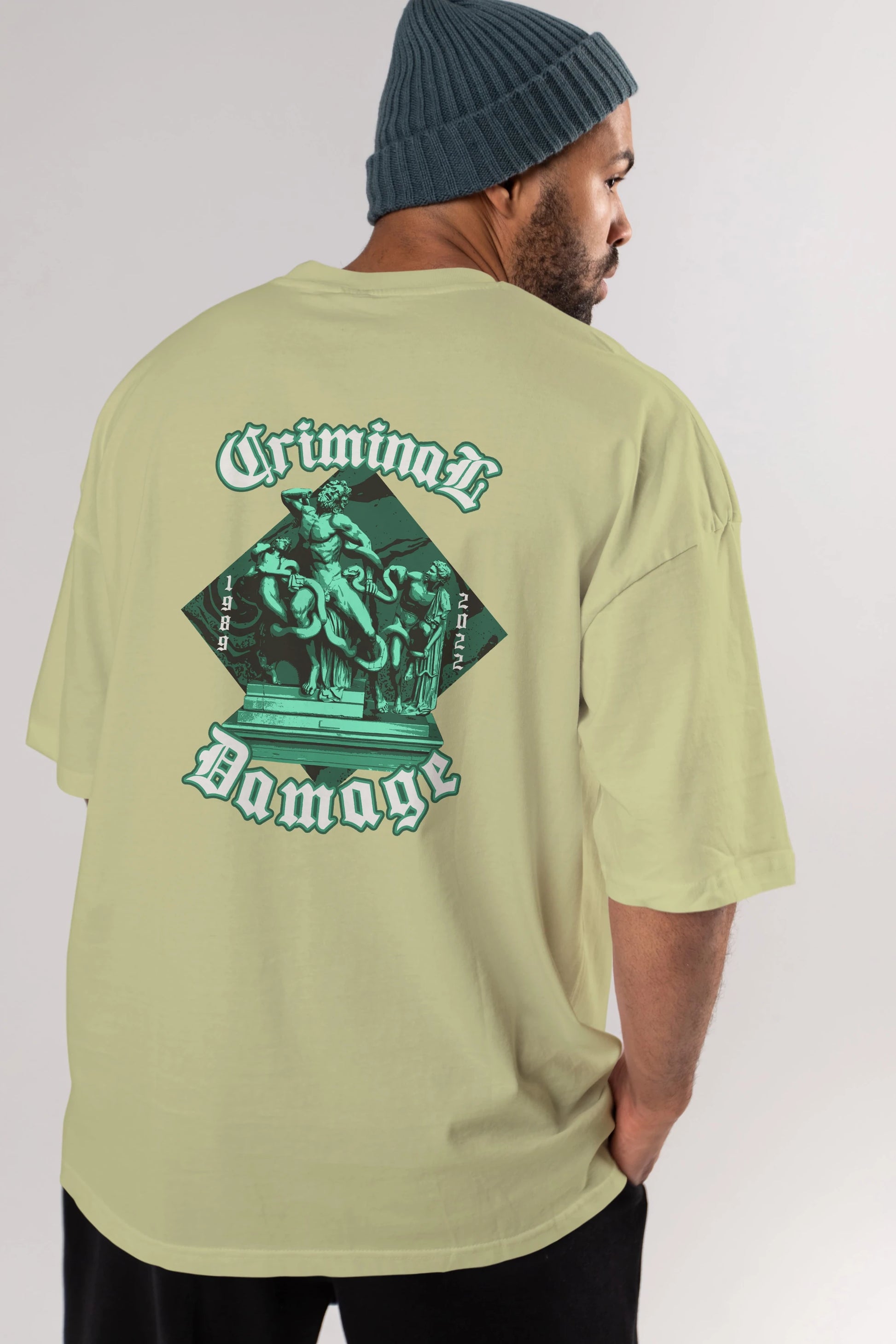 Criminal Damage Arka Baskılı Oversize t-shirt Erkek Kadın Unisex