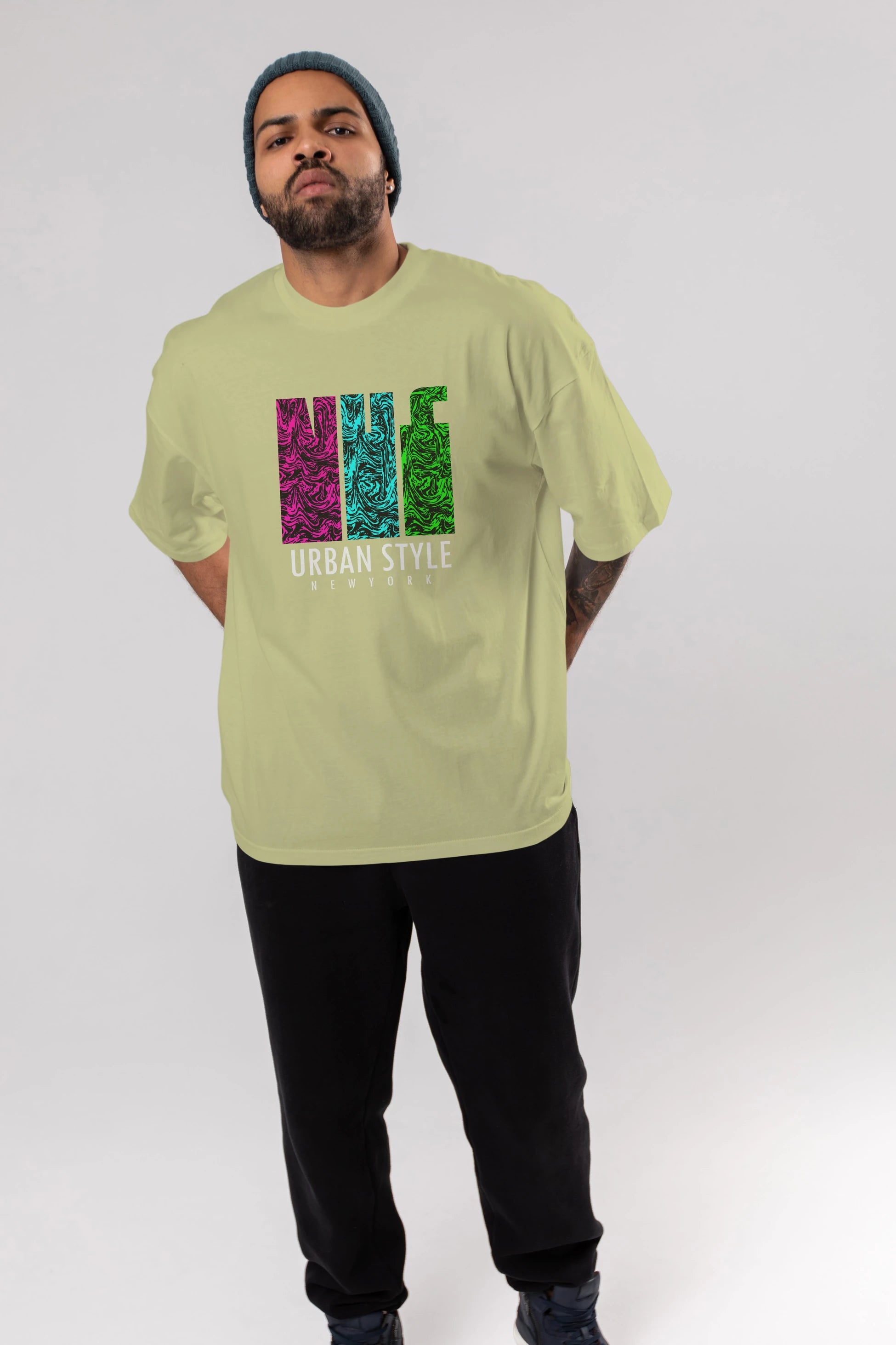 Urban Style Newyork Ön Baskılı Oversize t-shirt Erkek Kadın Unisex