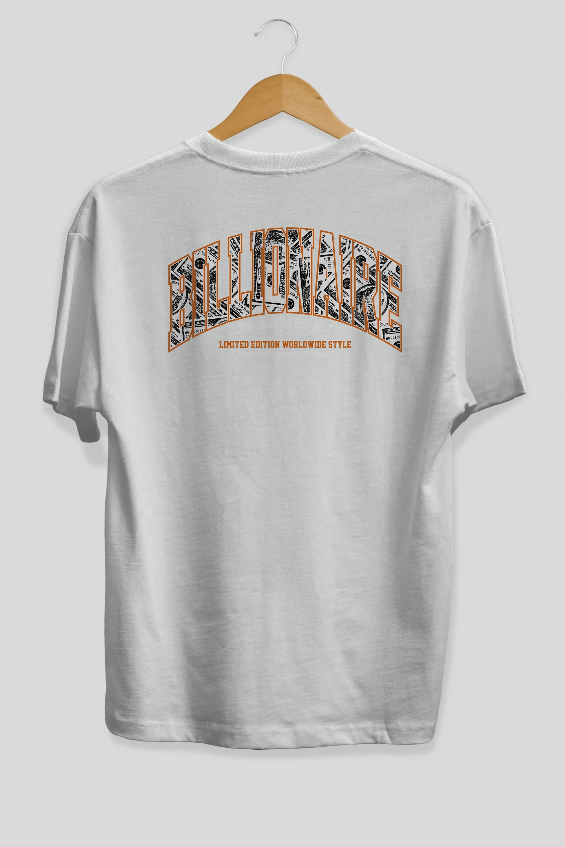 Billionaire Arka Baskılı Oversize t-shirt Erkek Kadın Unisex