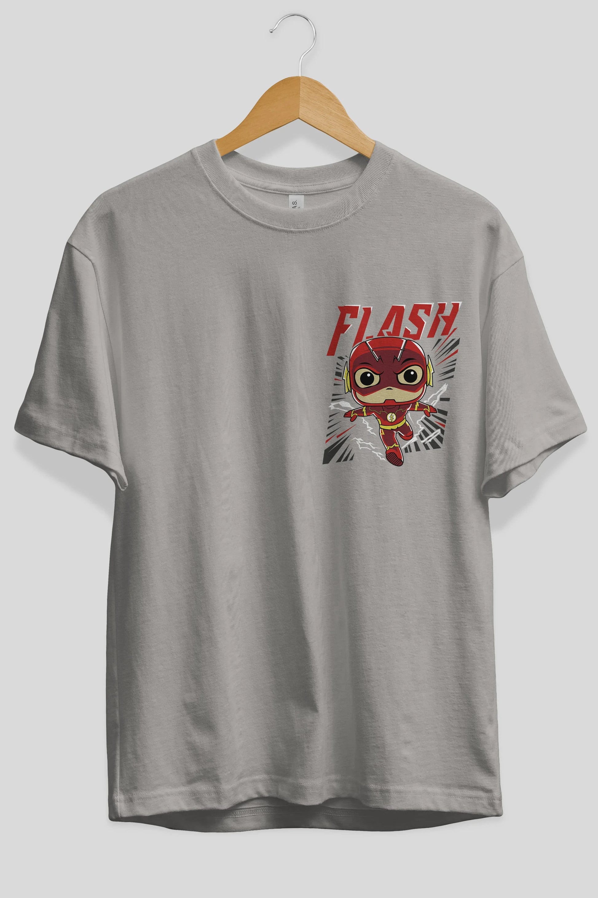 Flash Avengers (4) Ön Sol Baskılı Oversize t-shirt Erkek Kadın Unisex %100 Pamuk Bisiklet Yaka tişort