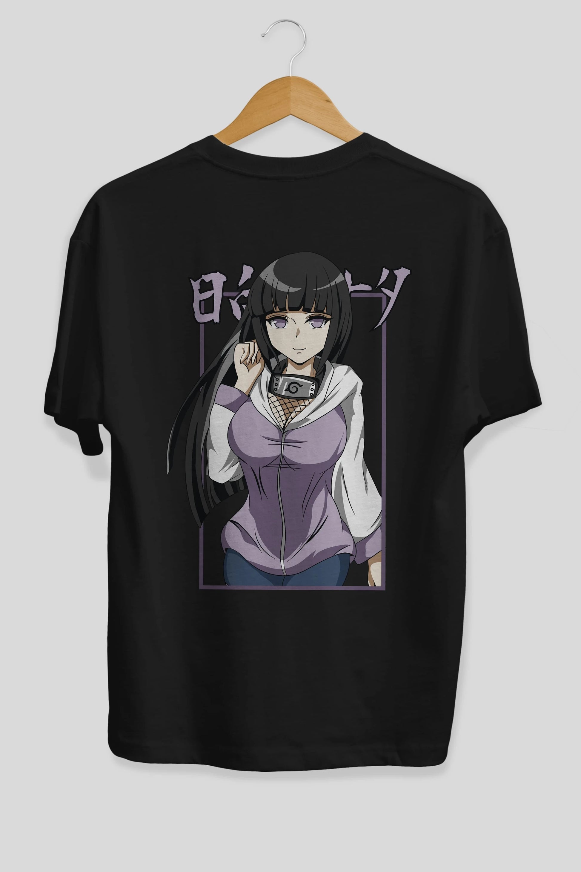 Hinata NARUTO Anime Arka Baskılı Oversize t-shirt Erkek Kadın Unisex