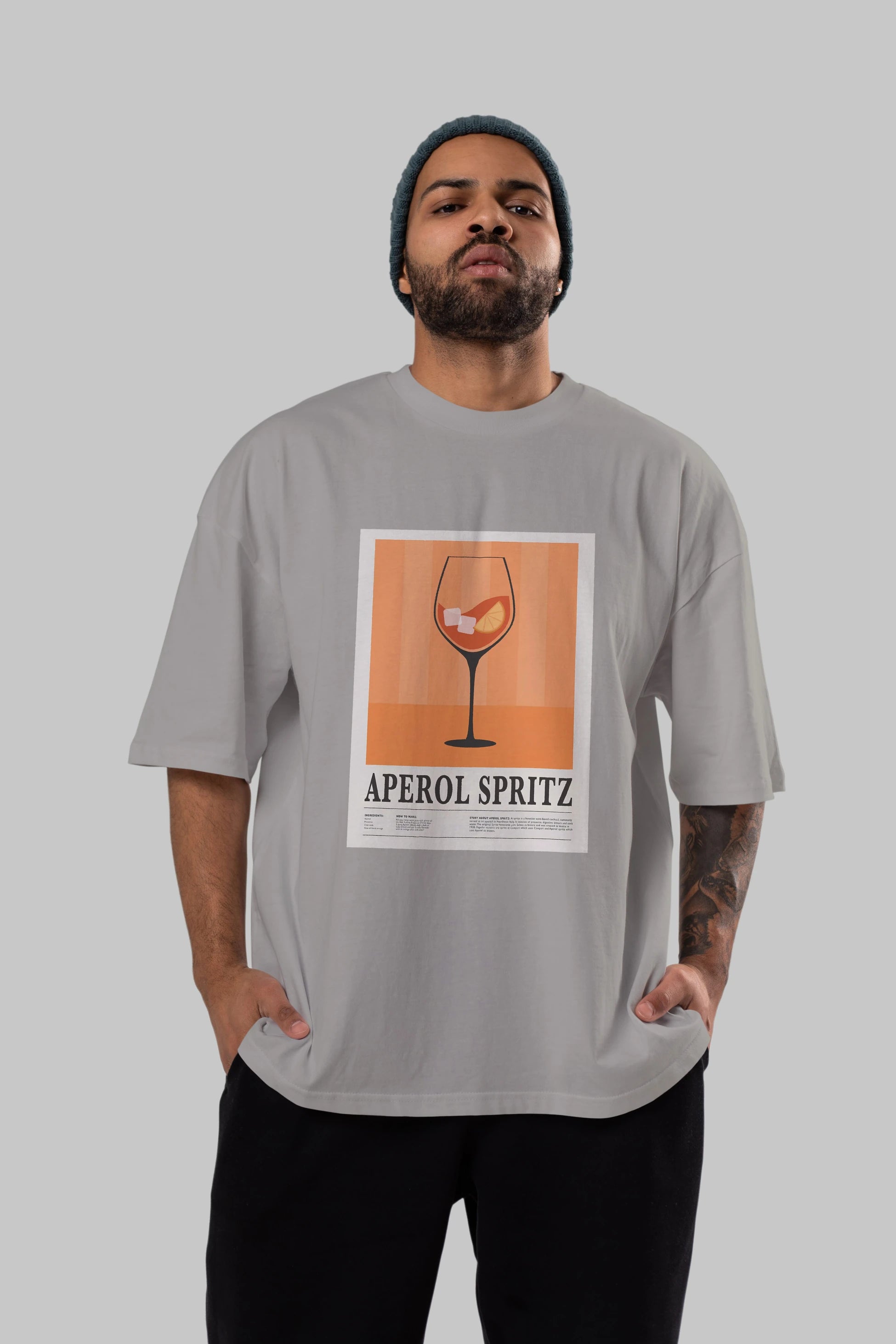 Aperol Spritz 8 Ön Baskılı Oversize t-shirt Erkek Kadın Unisex %100 Pamuk Bisiklet Yaka tişort