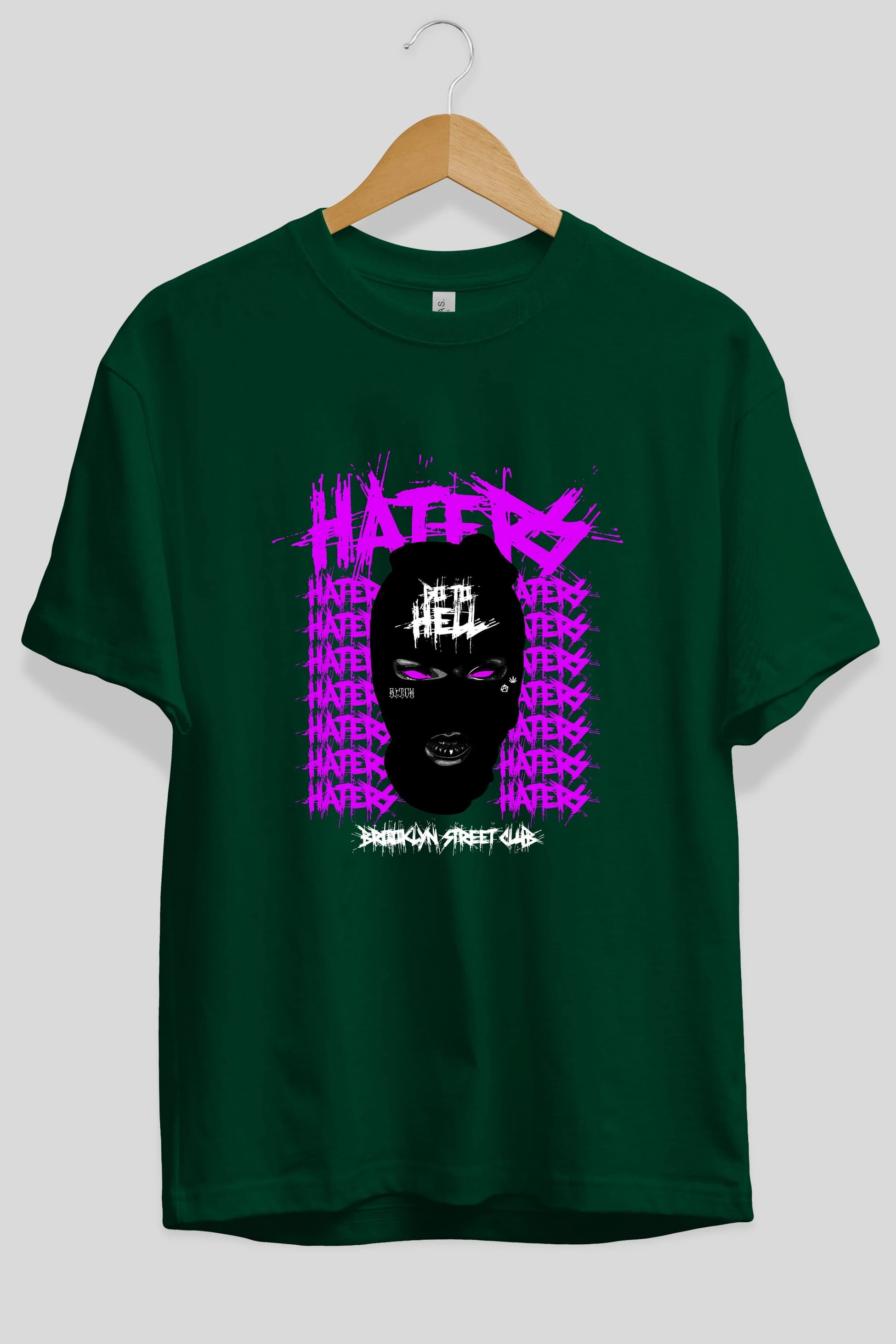 Haters Brooklyn Street Club Ön Baskılı Oversize t-shirt Erkek Kadın Unisex