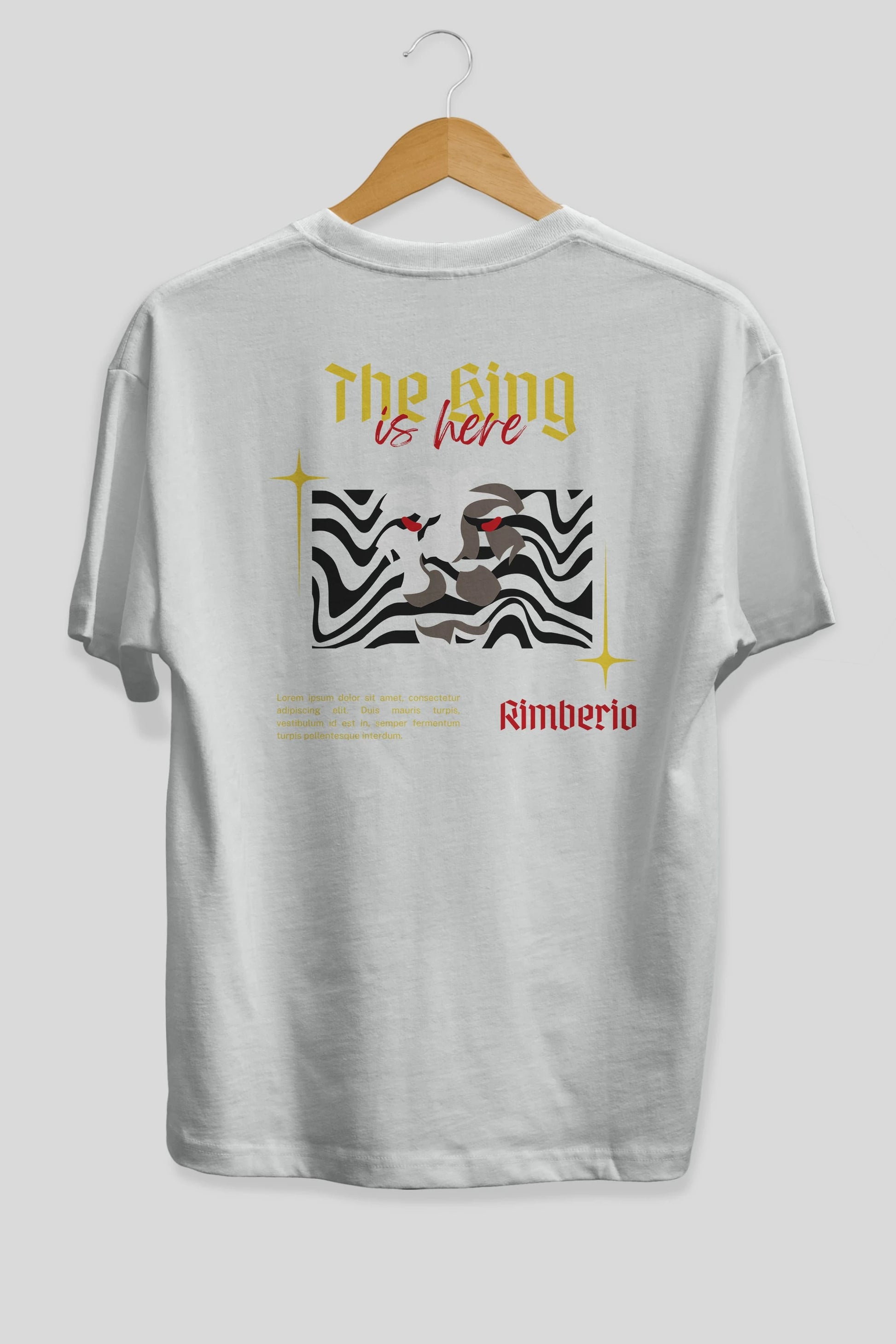 The King is Here Yazılı Arka Baskılı Oversize t-shirt Erkek Kadın Unisex