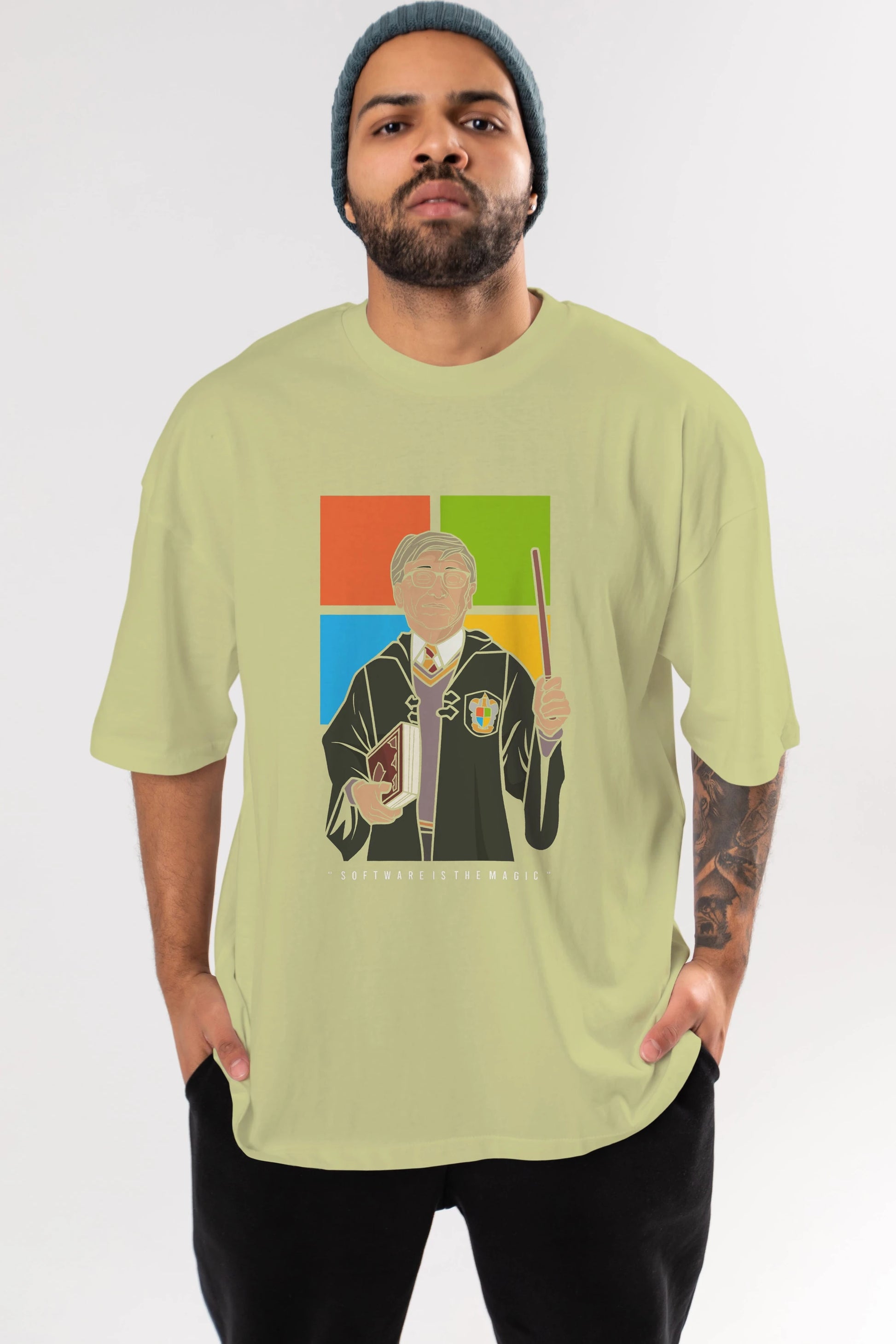 Harry Potter Gates Ön Baskılı Oversize t-shirt Erkek Kadın Unisex %100 Pamuk tişort