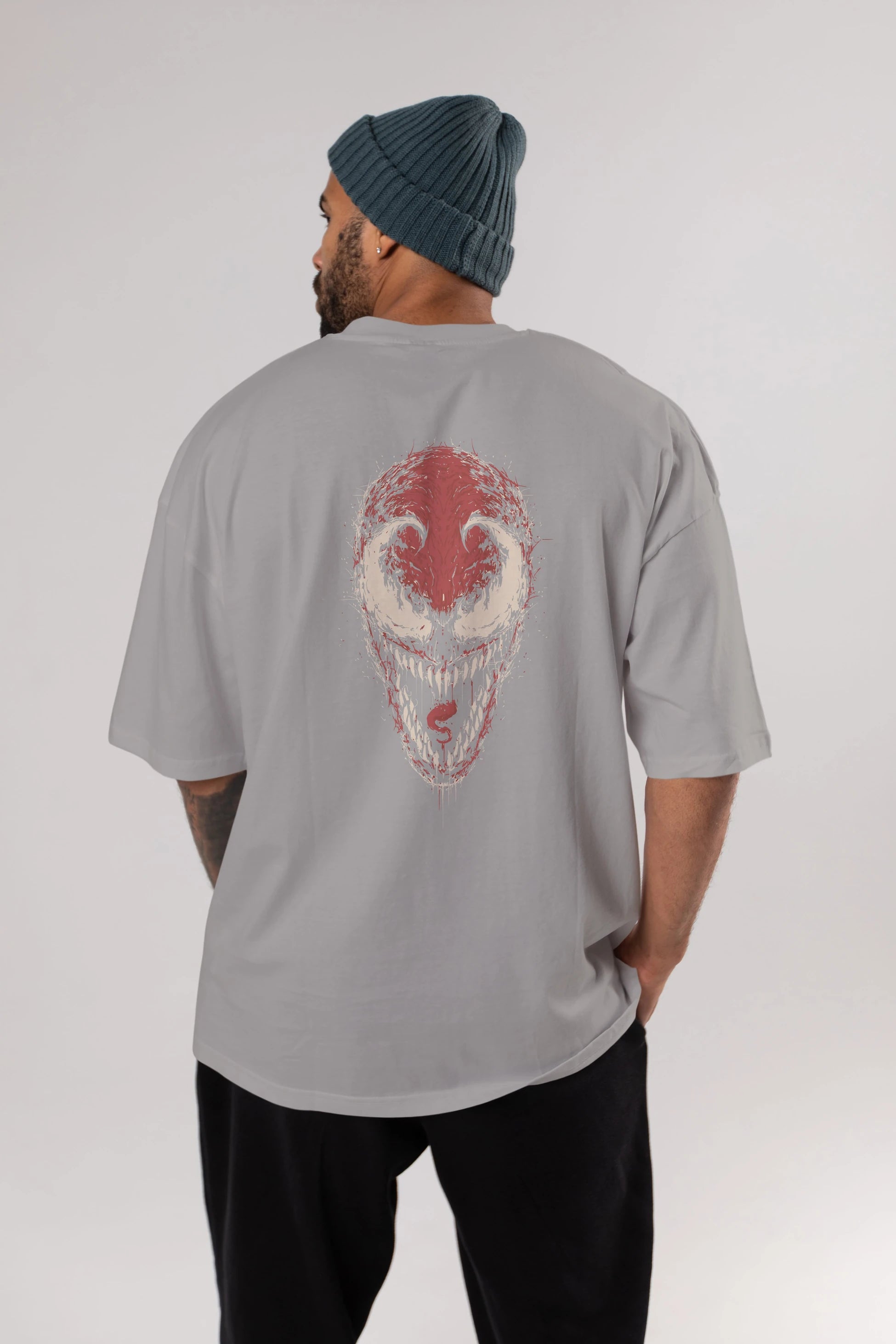Venom (12) Arka Baskılı Oversize t-shirt Erkek Kadın Unisex %100 Pamuk Bisiklet Yaka tişort
