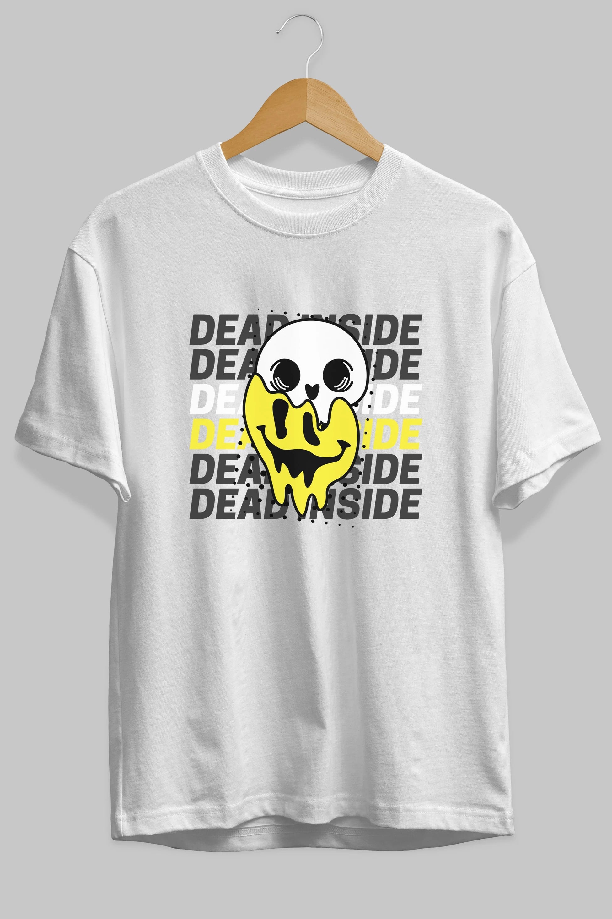 Dead Inside Yazılı Ön Baskılı Oversize t-shirt Erkek Kadın Unisex