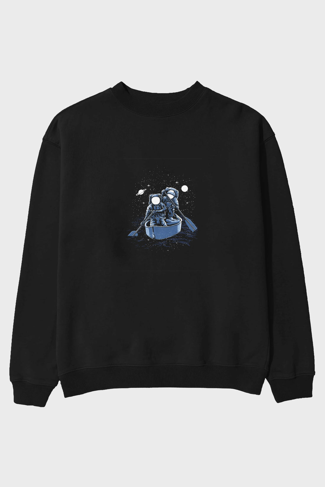 Across The Galaxy Ön Baskılı Oversize Sweatshirt Erkek Kadın Unisex