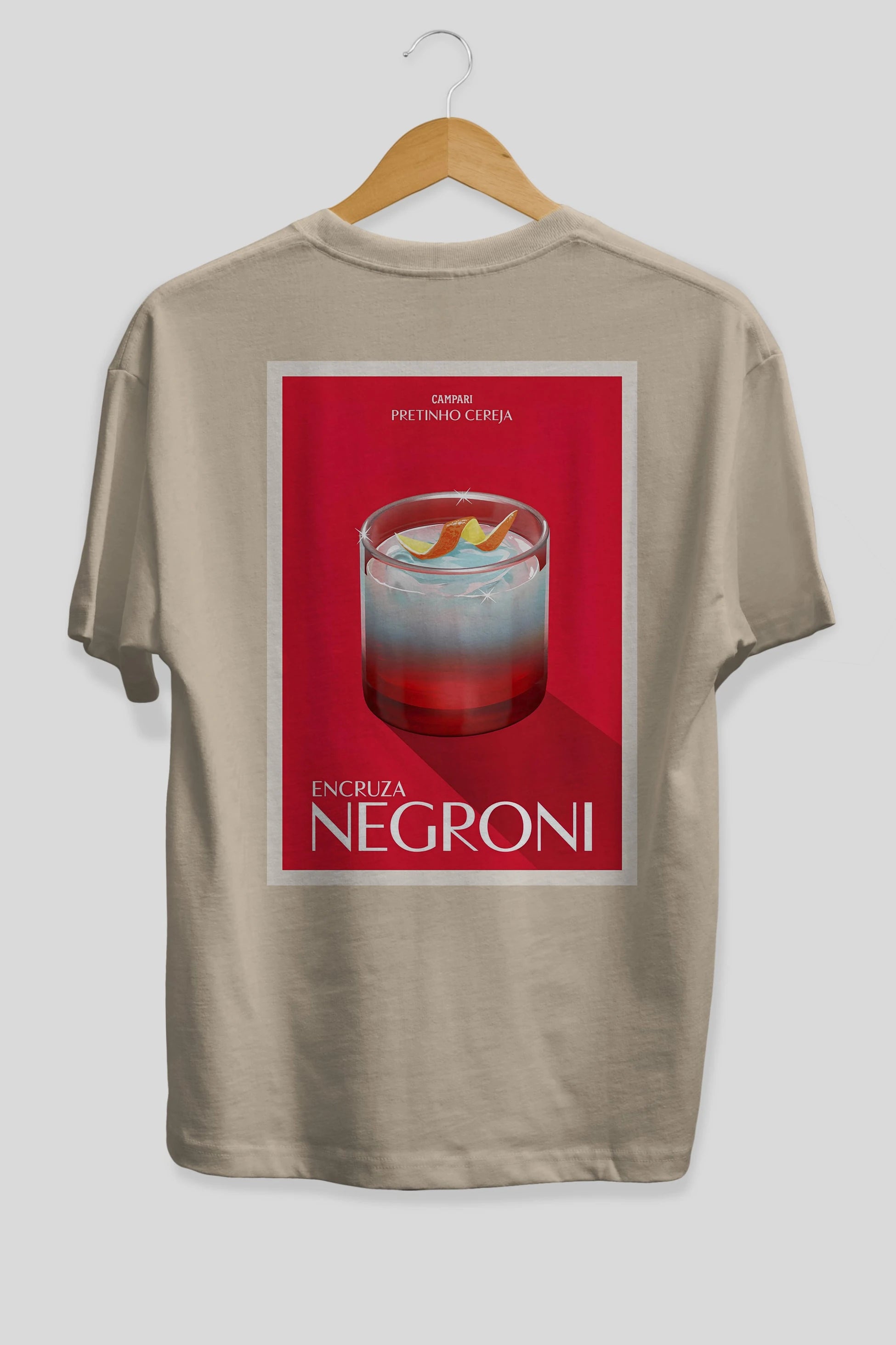 Encruza Negroni Arka Baskılı Oversize t-shirt Erkek Kadın Unisex %100 Pamuk Bisiklet Yaka tişort