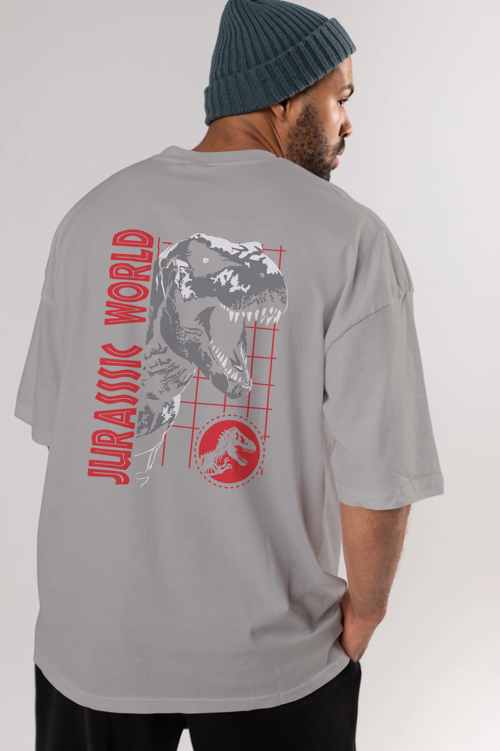 Jurassic Park (2) Arka Baskılı Oversize t-shirt Erkek Kadın Unisex %100 Pamuk Bisiklet Yaka tişort