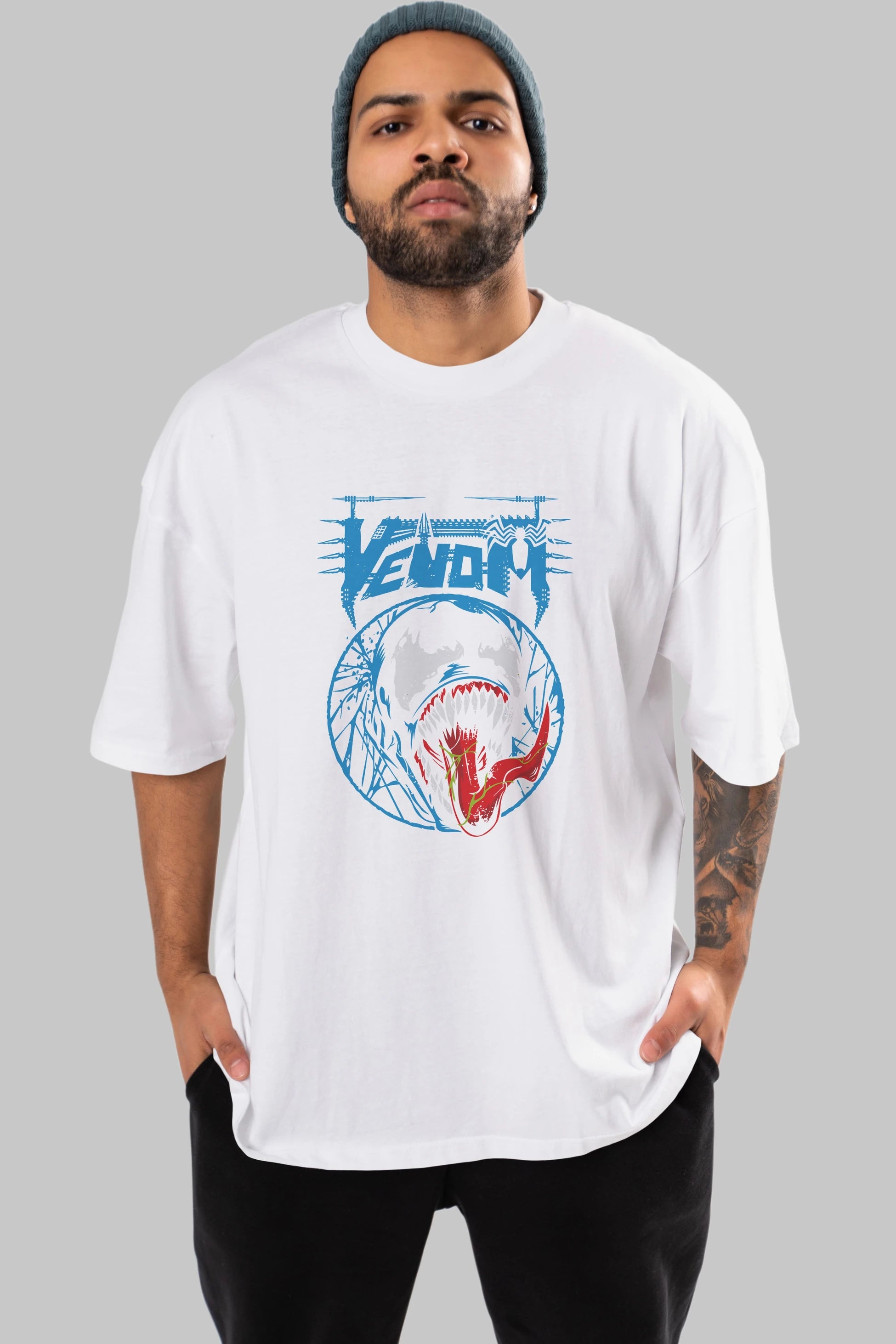 Venom (23) Ön Baskılı Oversize t-shirt Erkek Kadın Unisex %100 Pamuk Bisiklet Yaka tişort