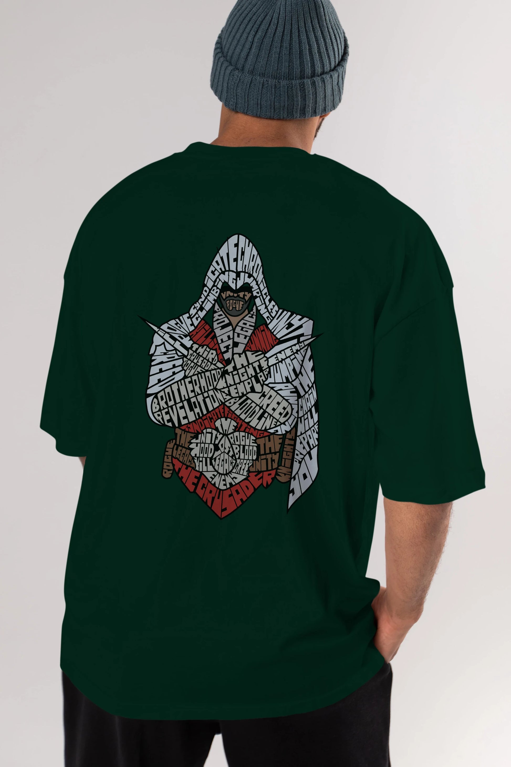Assassins Arka Baskılı Oversize t-shirt %100 pamuk Erkek Kadın Unisex