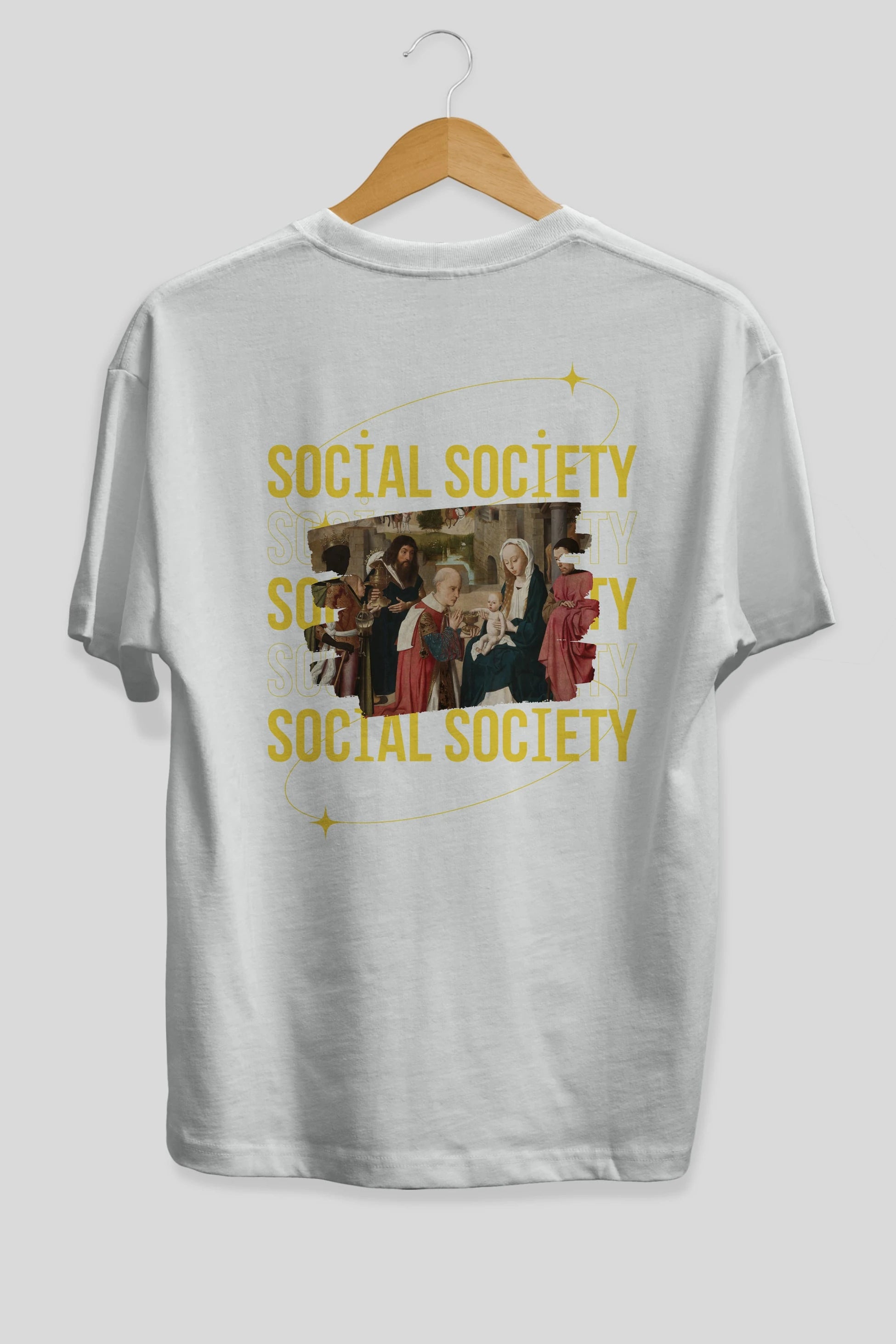 Social Society Yazılı Arka Baskılı Oversize t-shirt Erkek Kadın Unisex