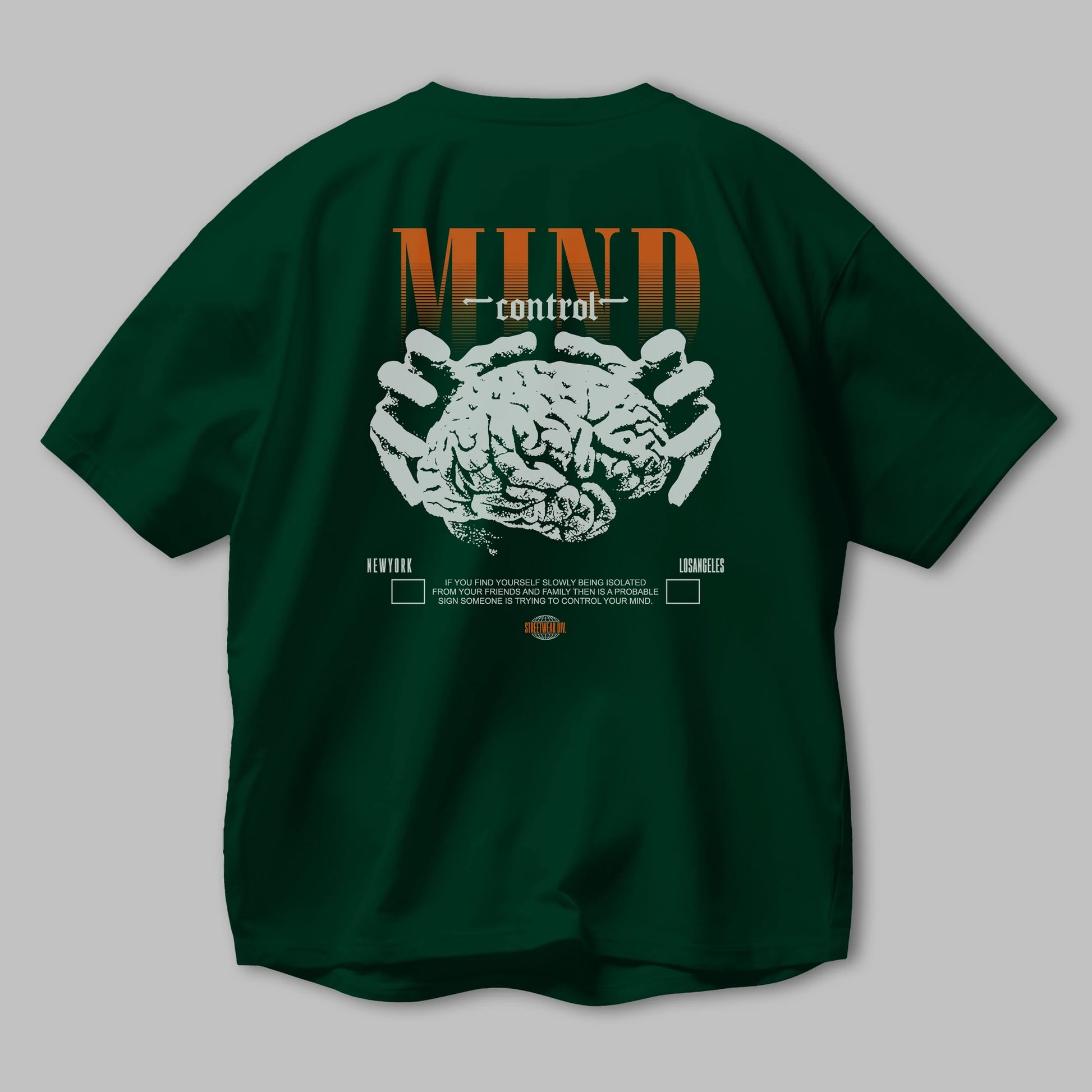 Mind Control Arka Baskılı Oversize t-shirt Erkek Kadın Unisex