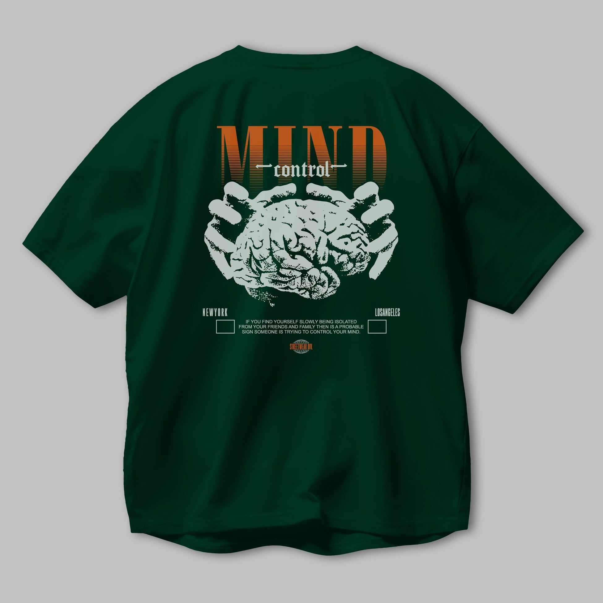 Mind Control Arka Baskılı Oversize t-shirt Erkek Kadın Unisex