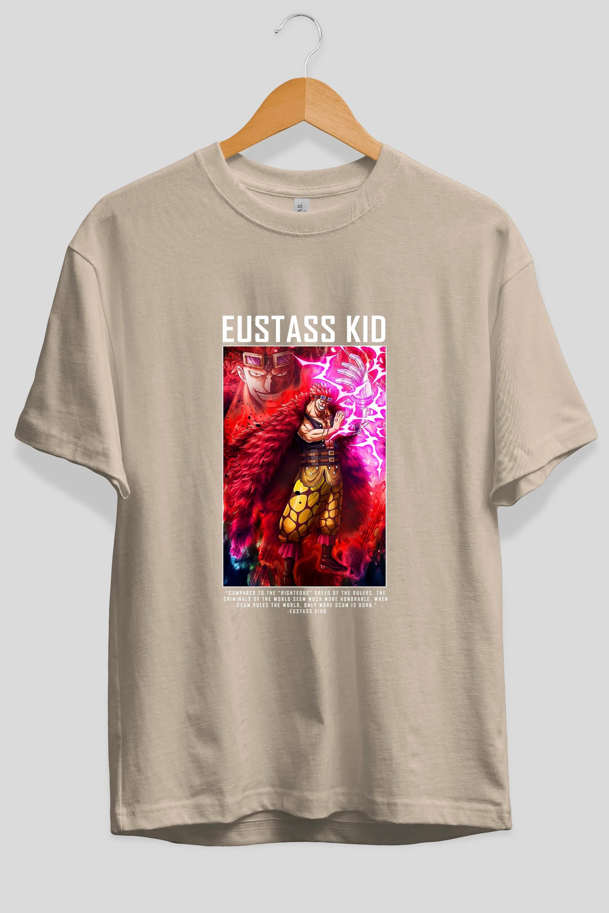 Eustass Kid Anime Ön Baskılı Oversize t-shirt Erkek Kadın Unisex