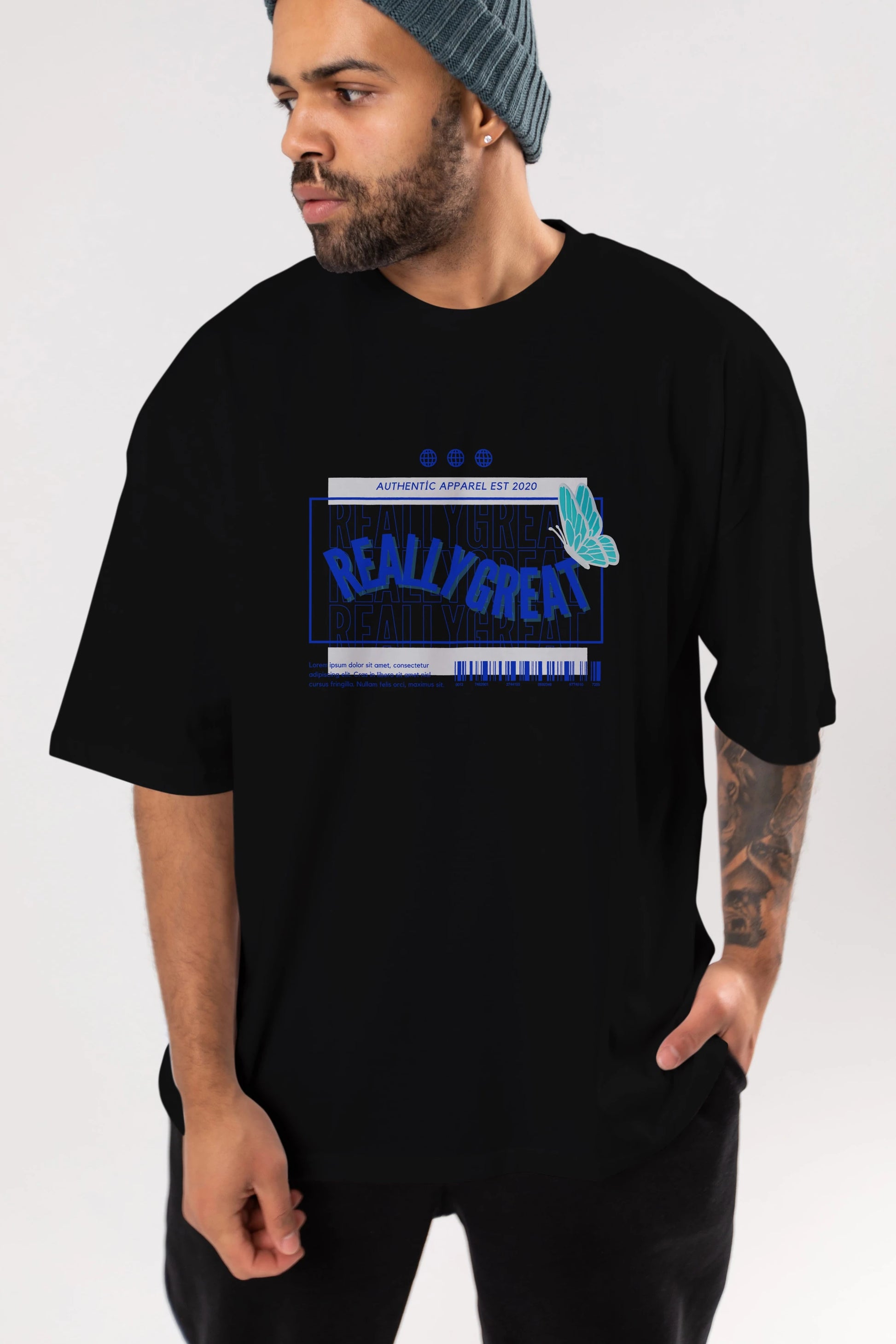 Really Great Yazılı Ön Baskılı Oversize t-shirt Erkek Kadın Unisex