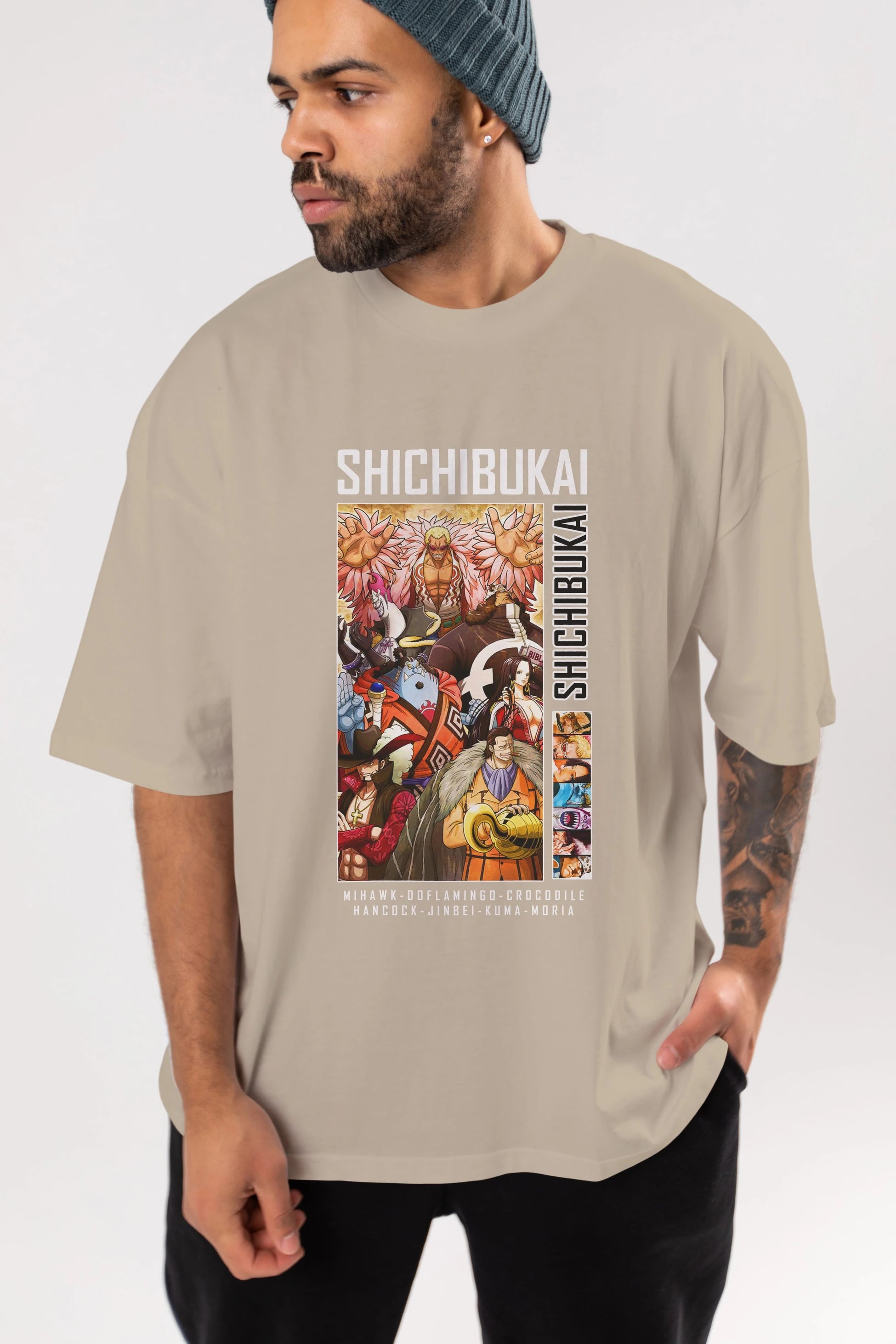 Shichibukai Anime Ön Baskılı Oversize t-shirt Erkek Kadın Unisex