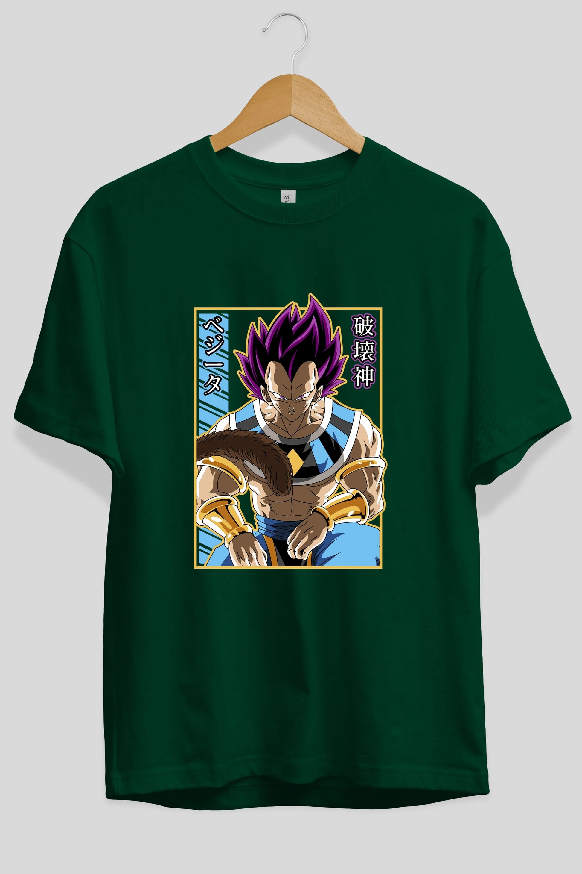DragonBall VegetaHakaishin Anime Ön Baskılı Oversize t-shirt %100 pamuk Erkek Kadın Unisex