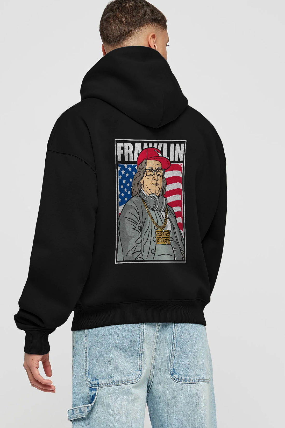 Franklin Rapper Arka Baskılı Hoodie Oversize Kapüşonlu Sweatshirt Erkek Kadın Unisex
