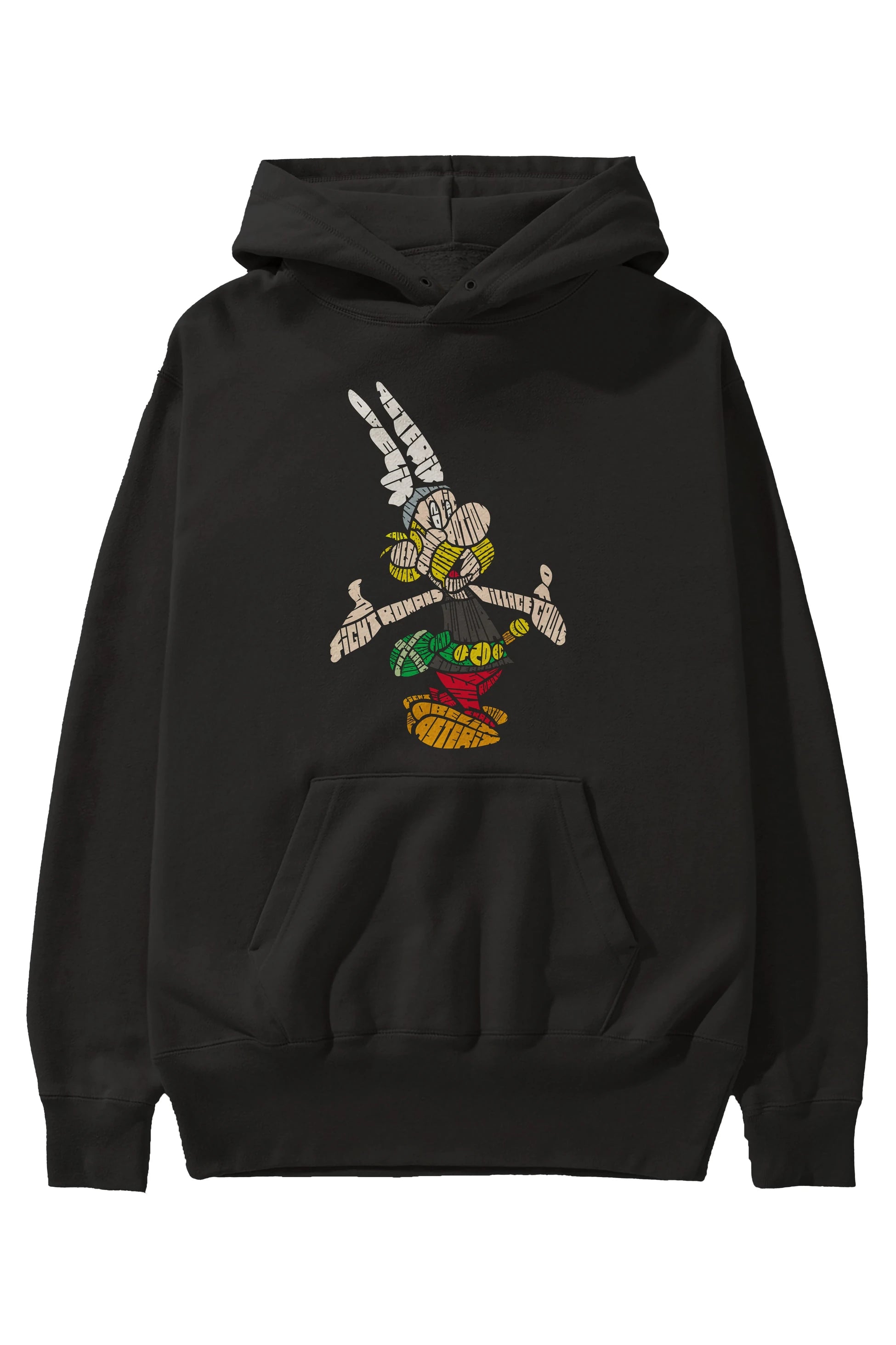 Asterix Ön Baskılı Hoodie Oversize Kapüşonlu Sweatshirt Erkek Kadın Unisex