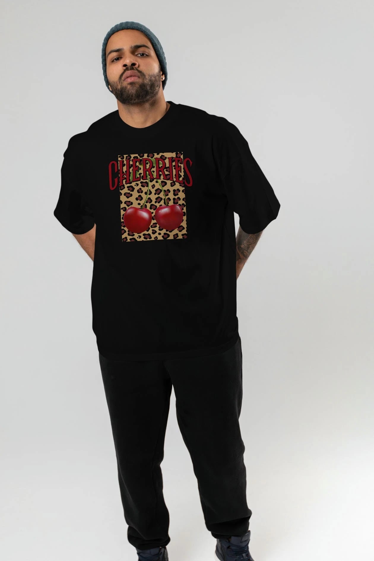 Cherry Cherries 6 Ön Baskılı Oversize t-shirt Erkek Kadın Pamuk Bisiklet Yaka tişort